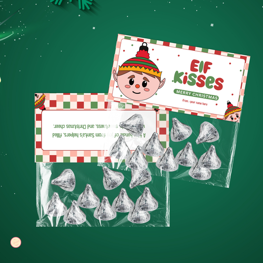 Elf Kisses Treat Bag Topper 01