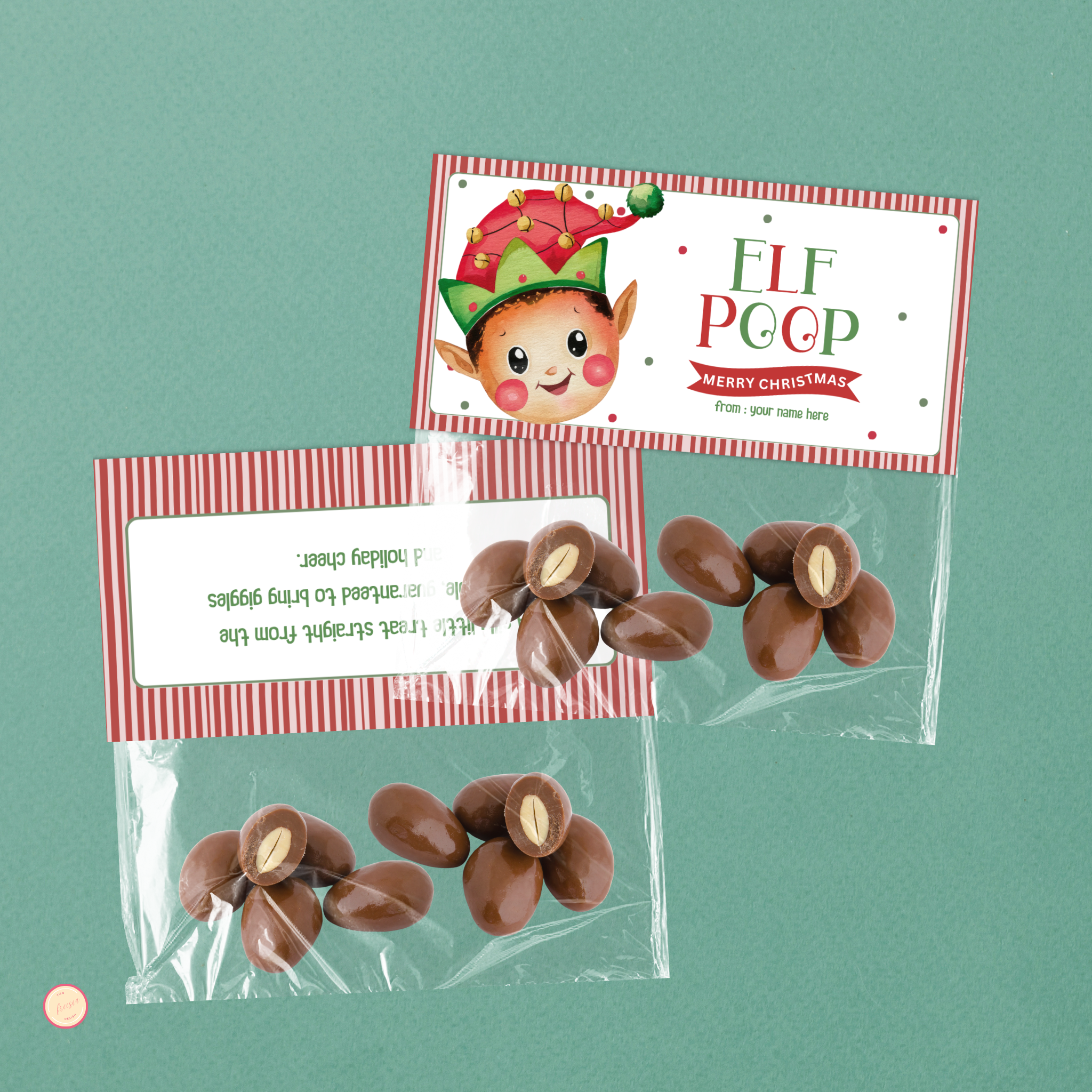 Editable Elf Poop Treat Bag Topper | Printable Template – 2freesiadesigns