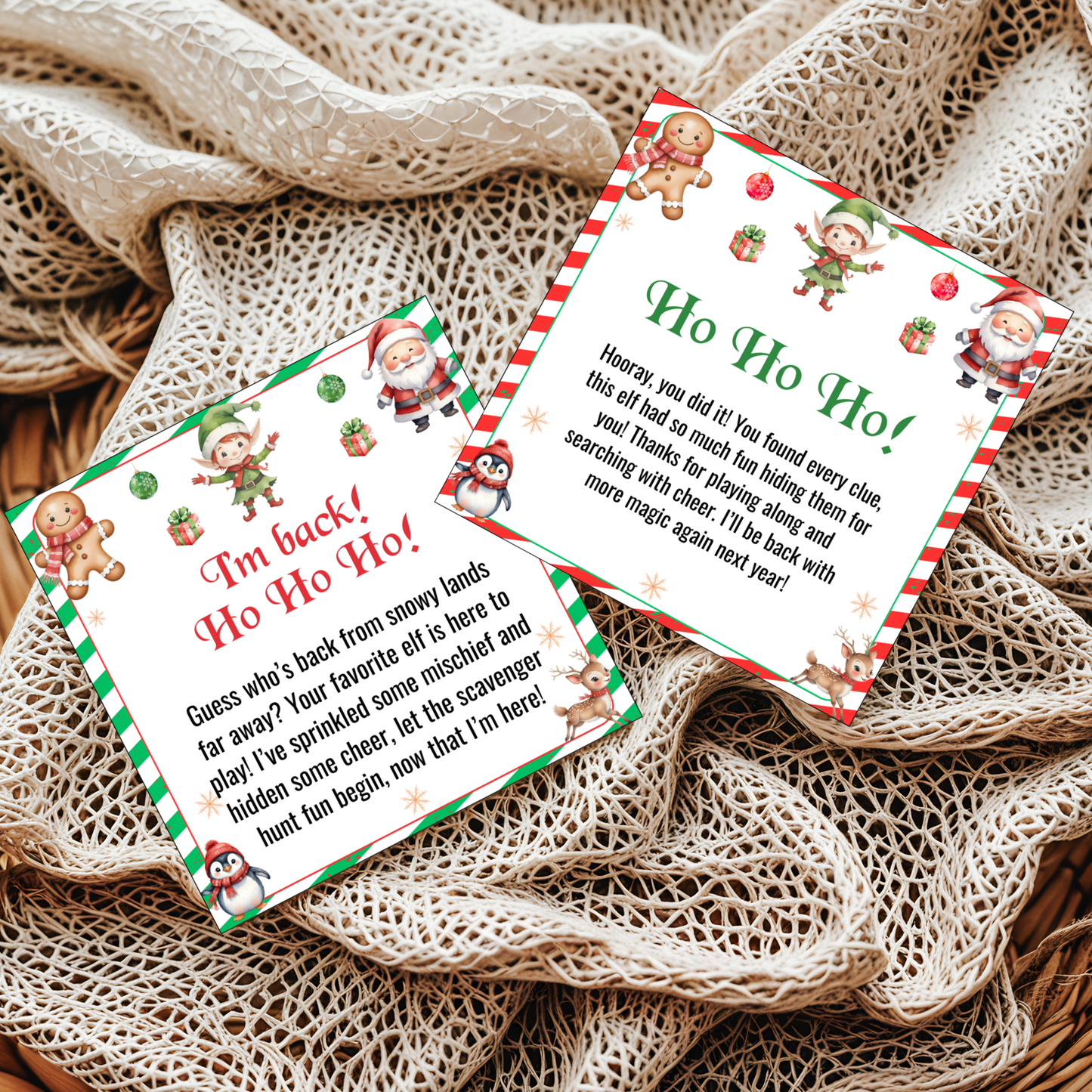 54 Elf Scavenger Hunt Cards