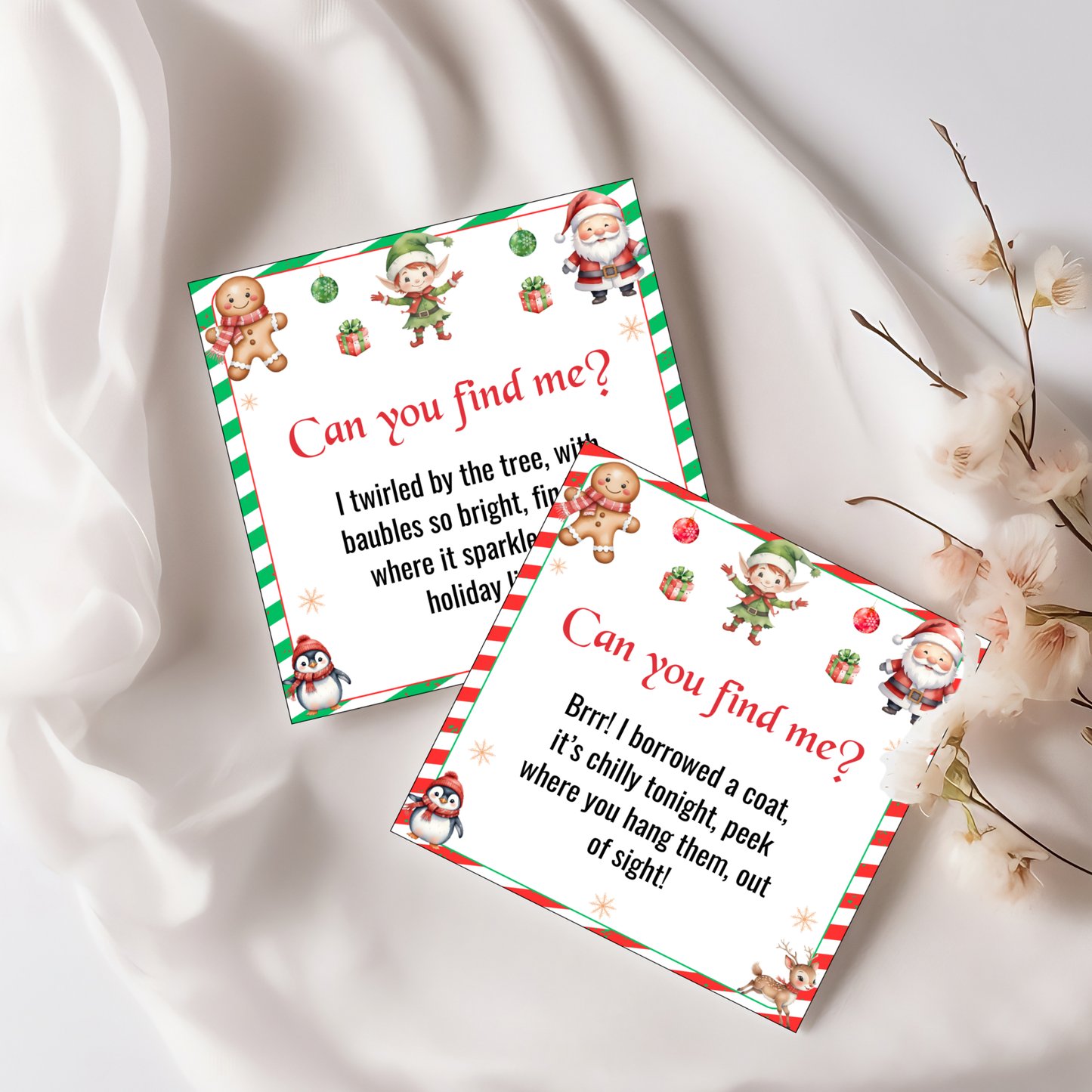 54 Elf Scavenger Hunt Cards