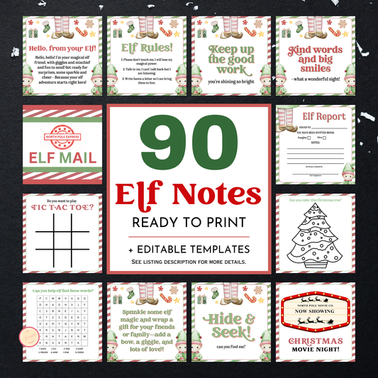 Elf Note | 90 Printable Cards