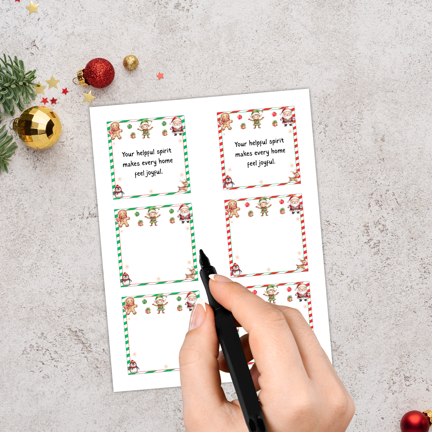 90 Elf Note Cards Printable