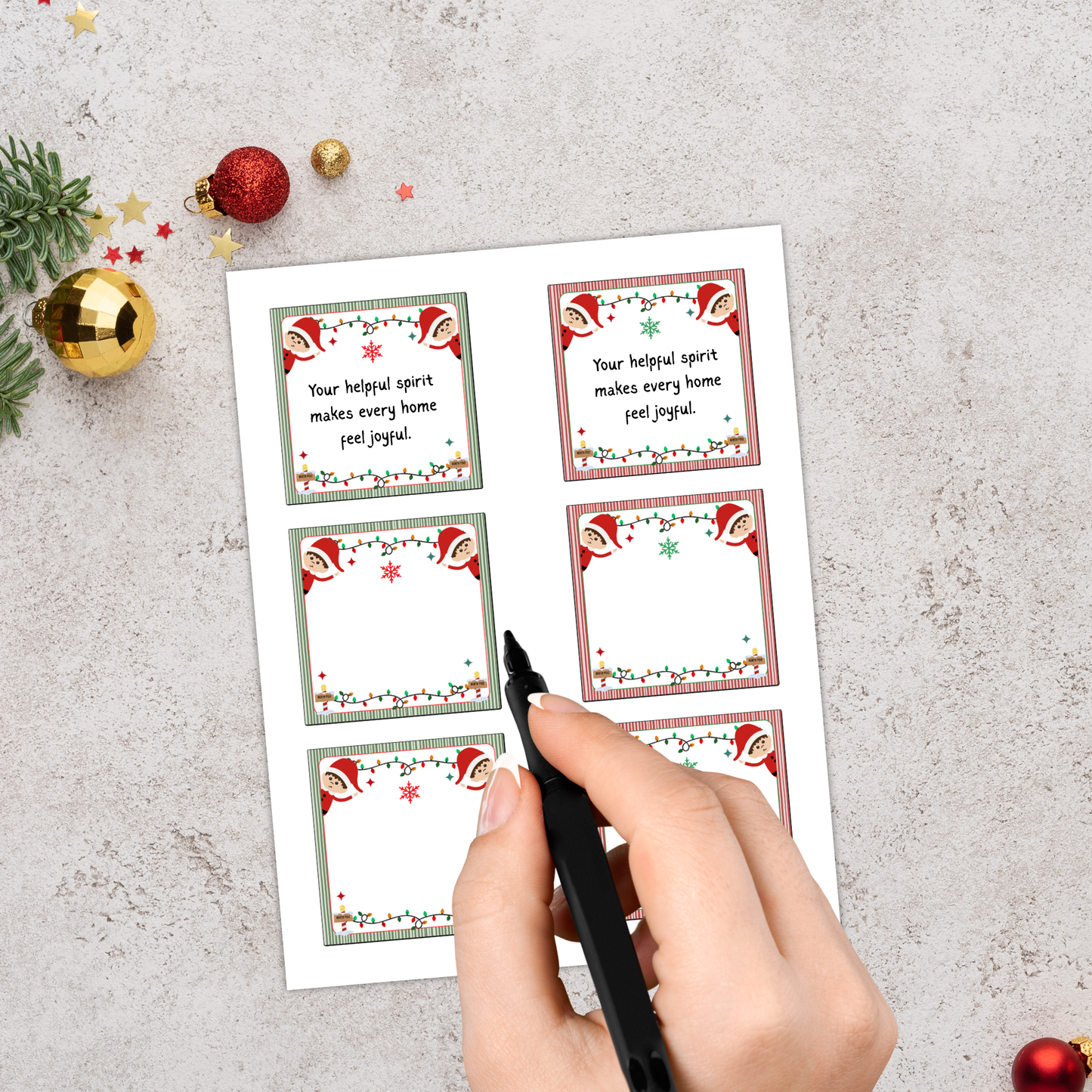 Editable Elf Note Cards
