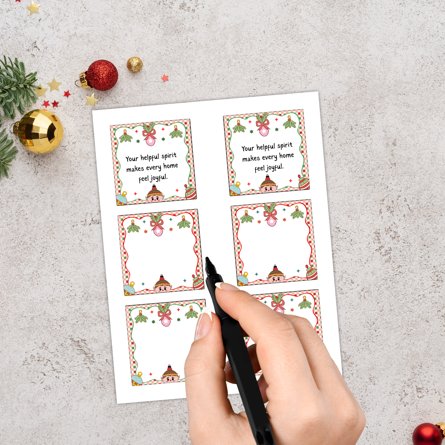 Editable Elf Note Cards