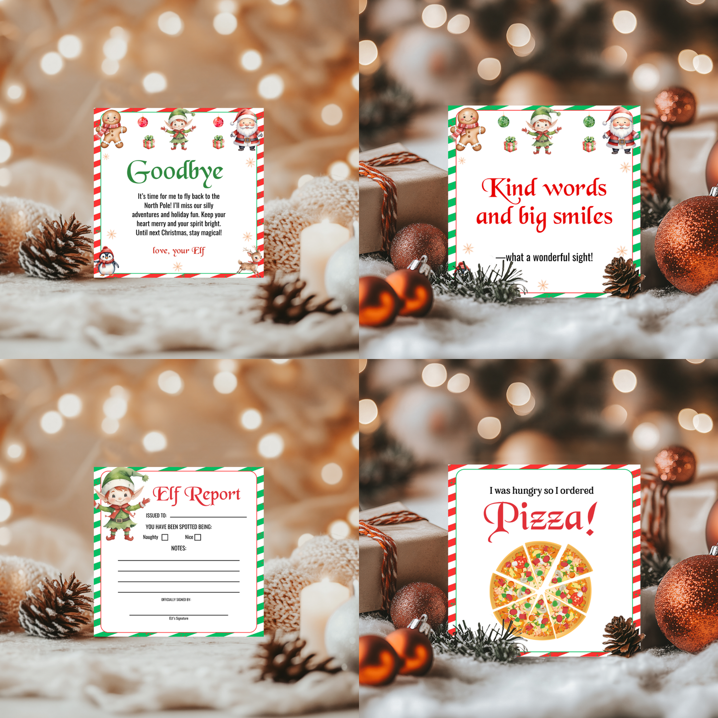 90 Elf Note Cards Printable