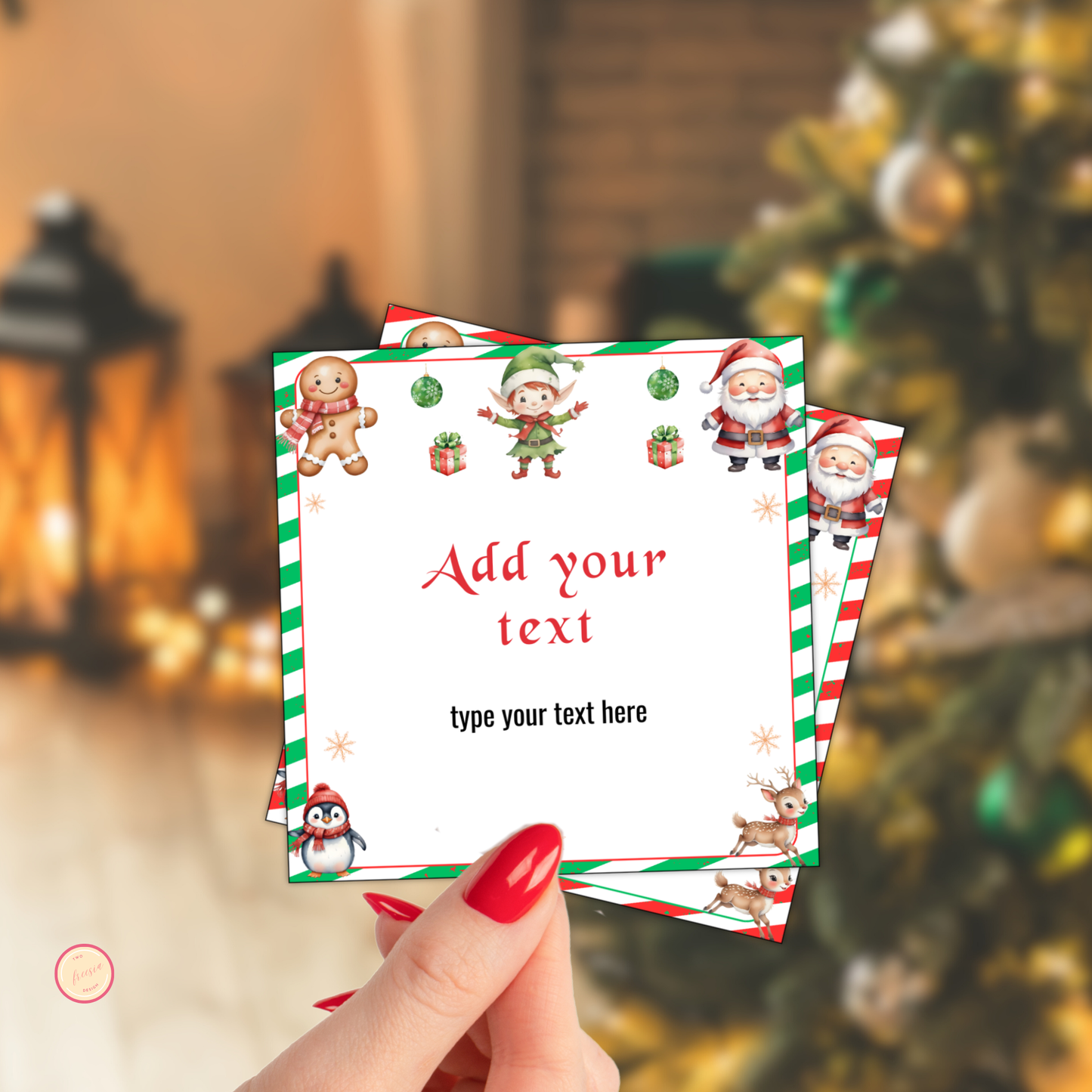 Editable Elf Note Cards Template