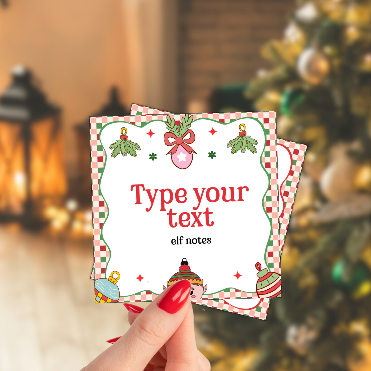 Editable Elf Note Cards