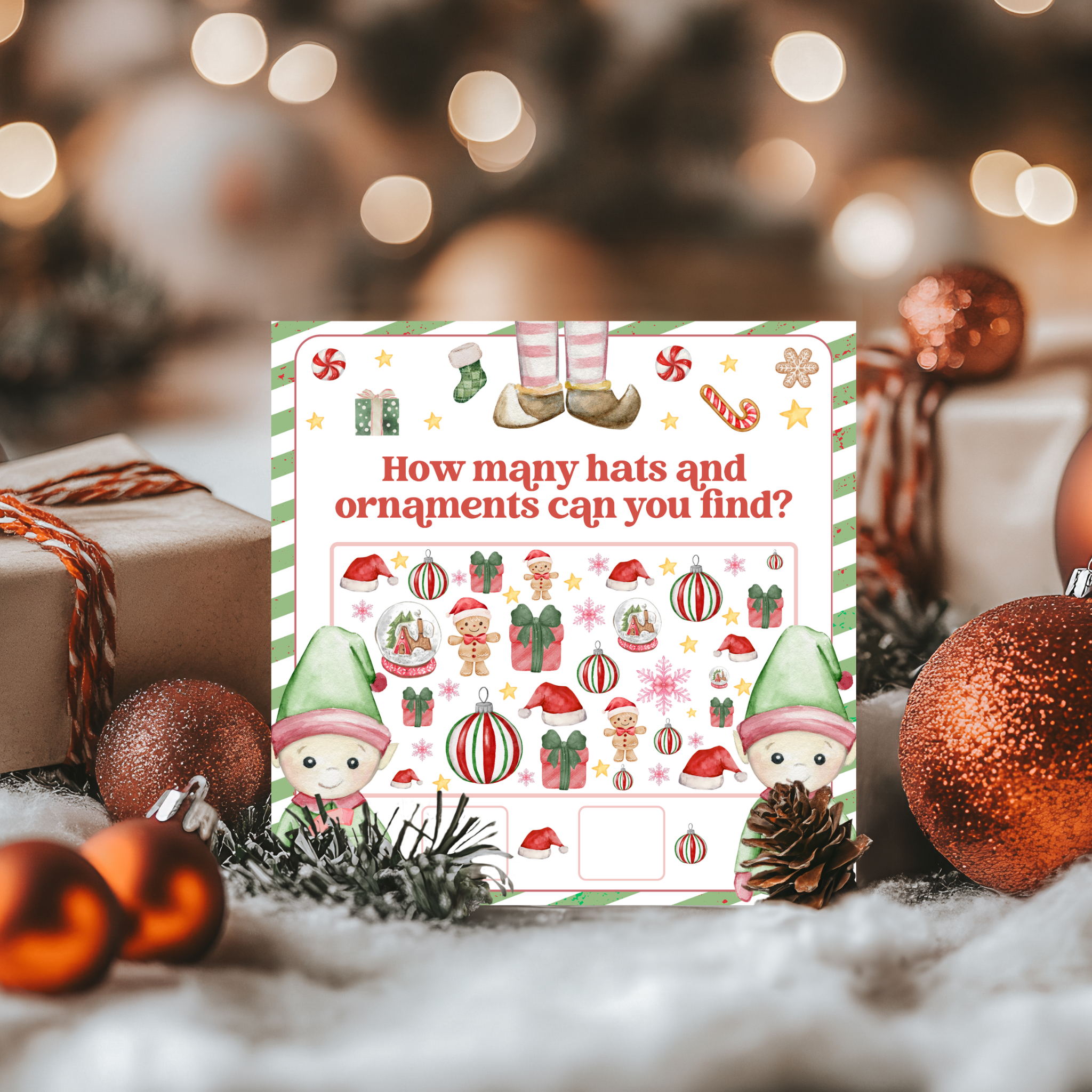 6 7 Themed Elf Note Cards