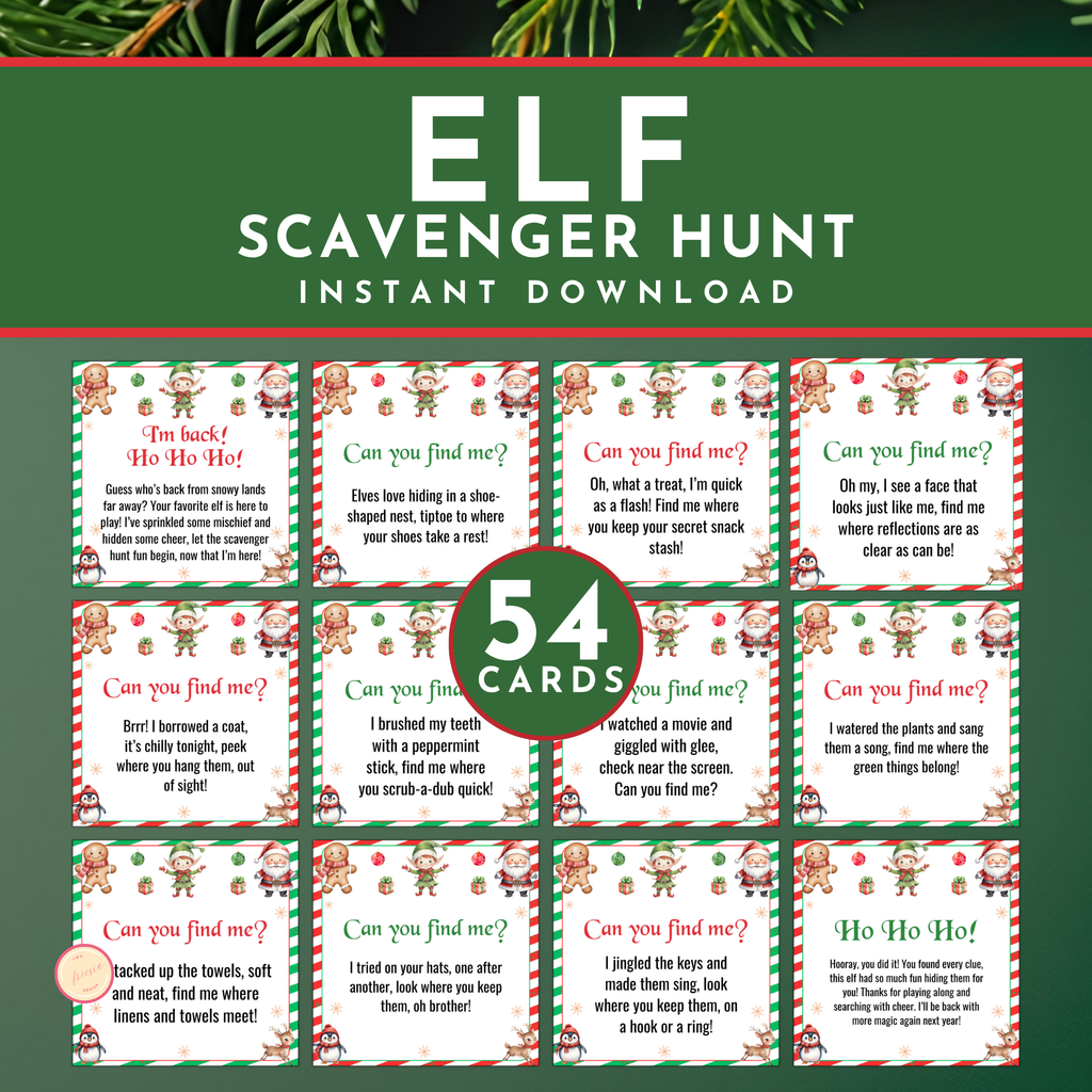 54 Elf Scavenger Hunt
