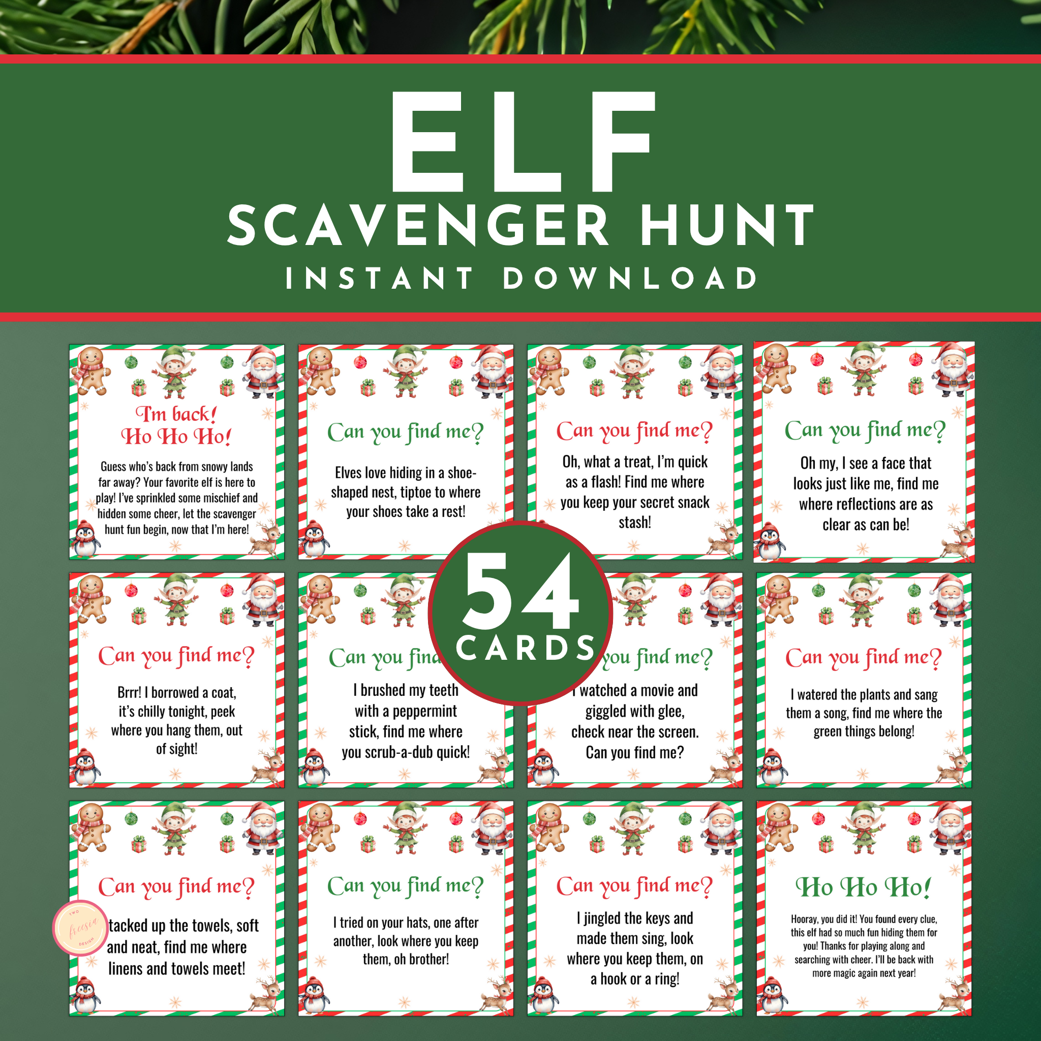 54 Elf Scavenger Hunt