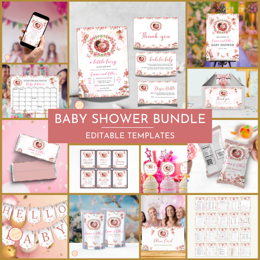 Fairy Baby Shower Template Bundle #1