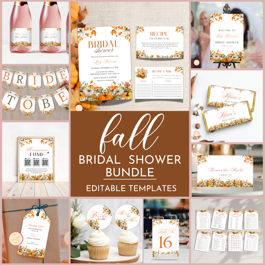 Fall Bridal Shower Template Bundle #1
