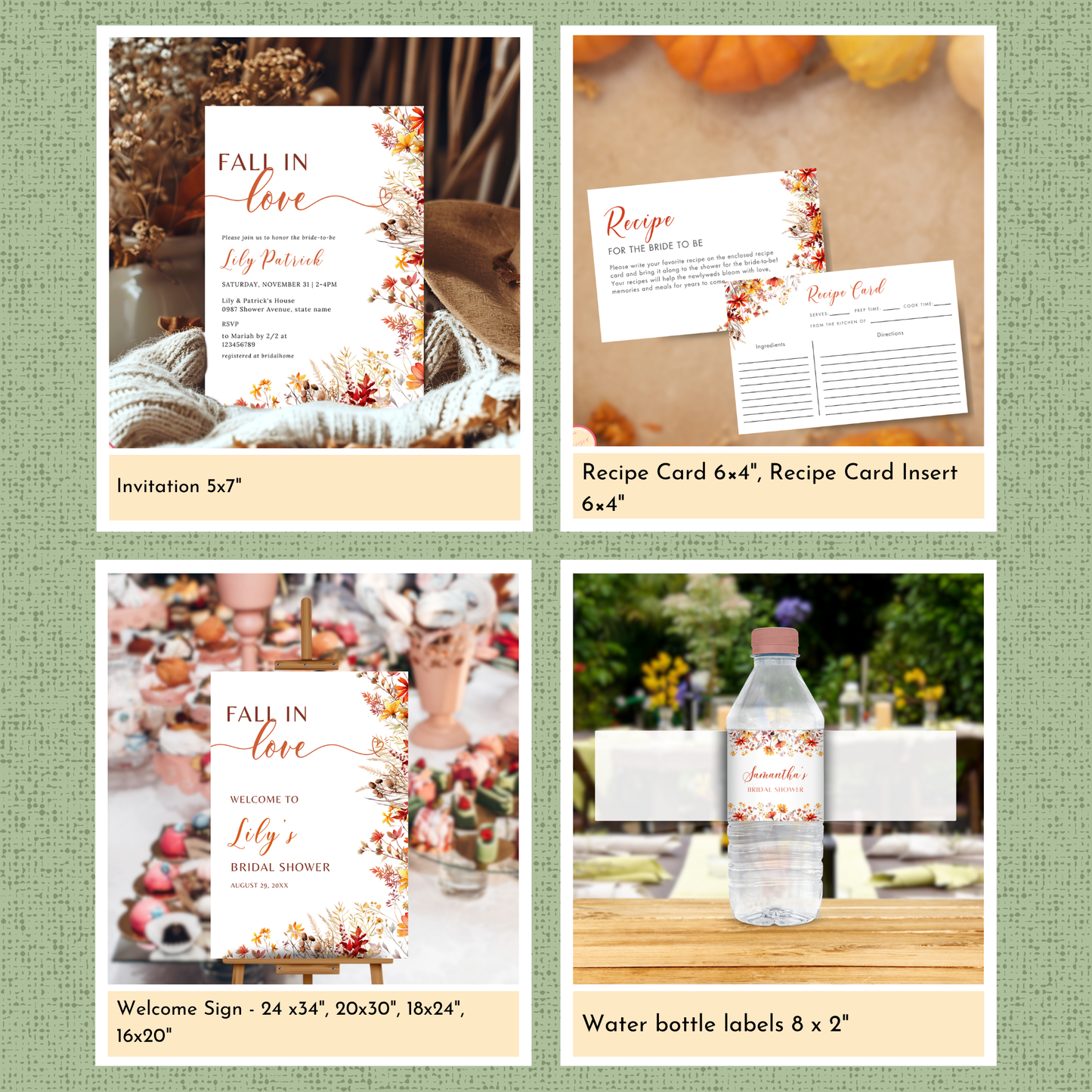 Fall in Love Bridal Shower Template Bundle #2