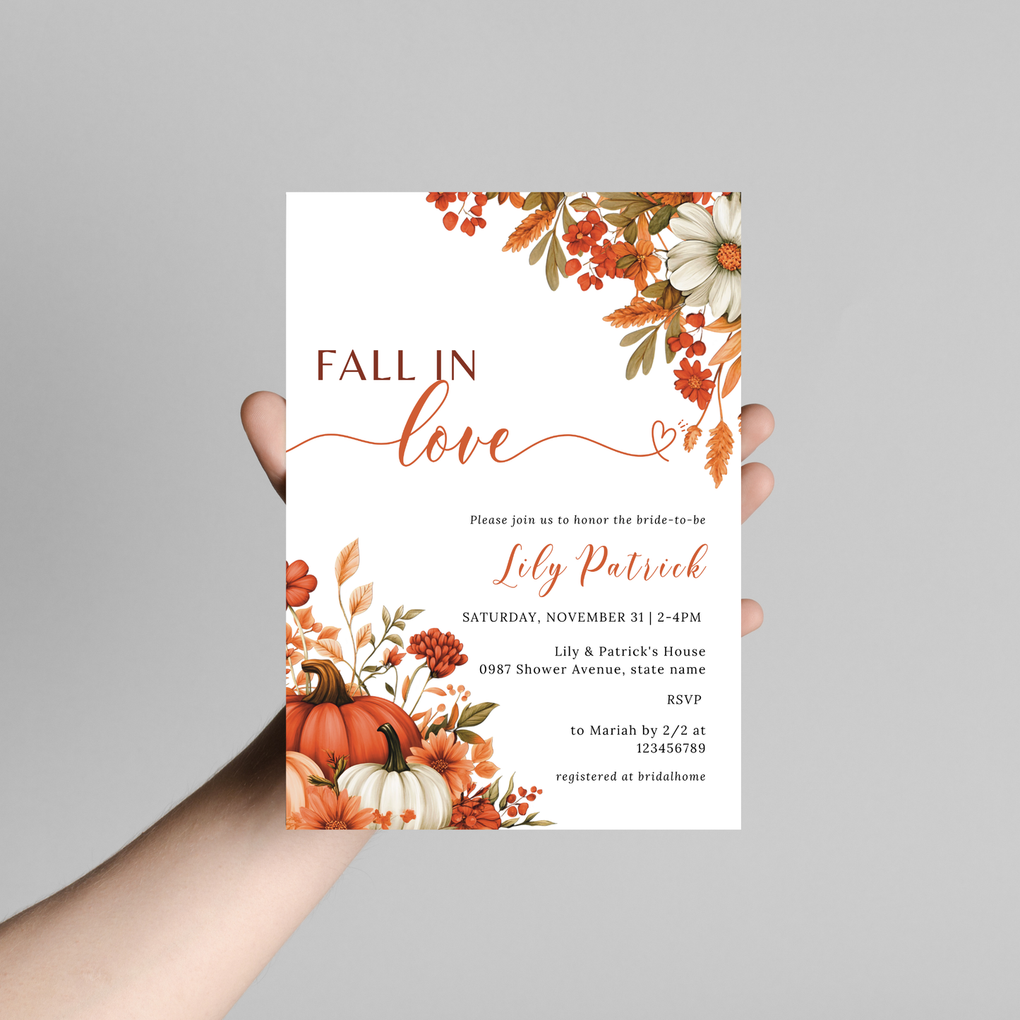 Fall in Love Bridal Shower + Recipe Card Bundle #1