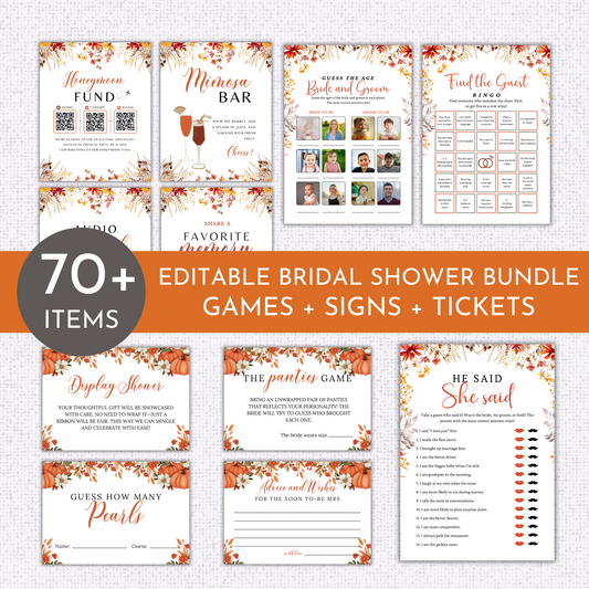 Fall Bridal Shower Games & Signs - #3