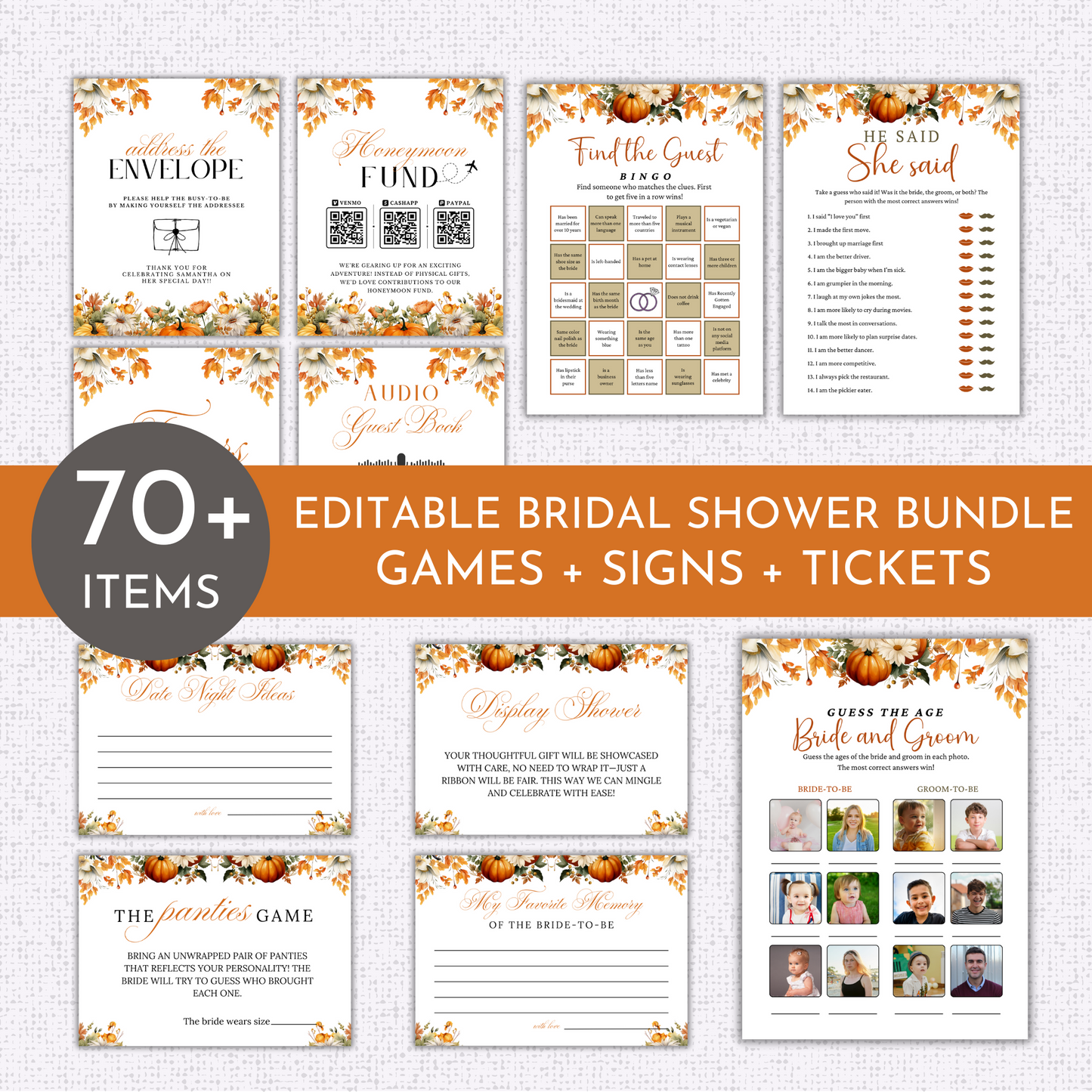 Fall Bridal Shower Games & Signs - #2