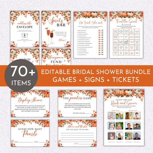Fall Bridal Shower Games & Signs - #1