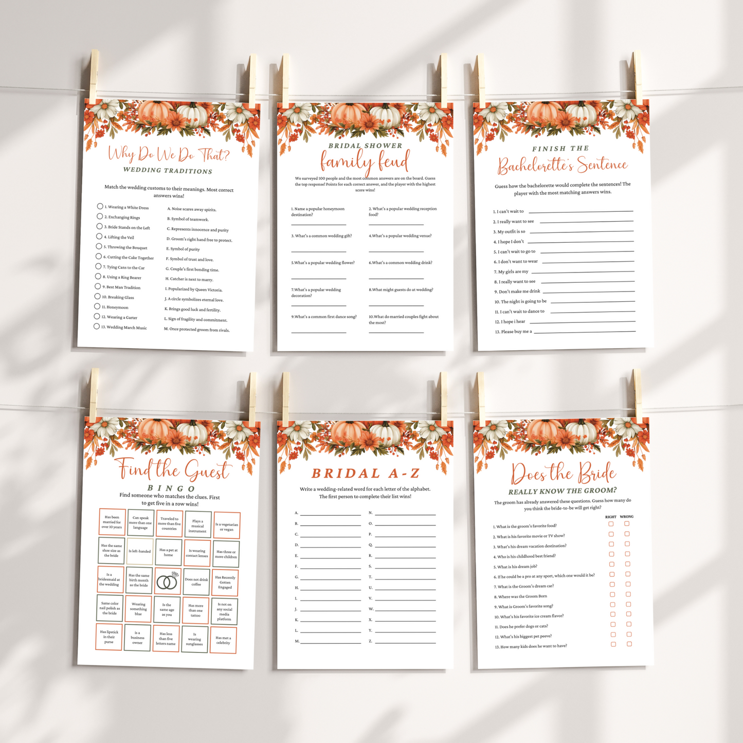 Fall Bridal Shower Games #1