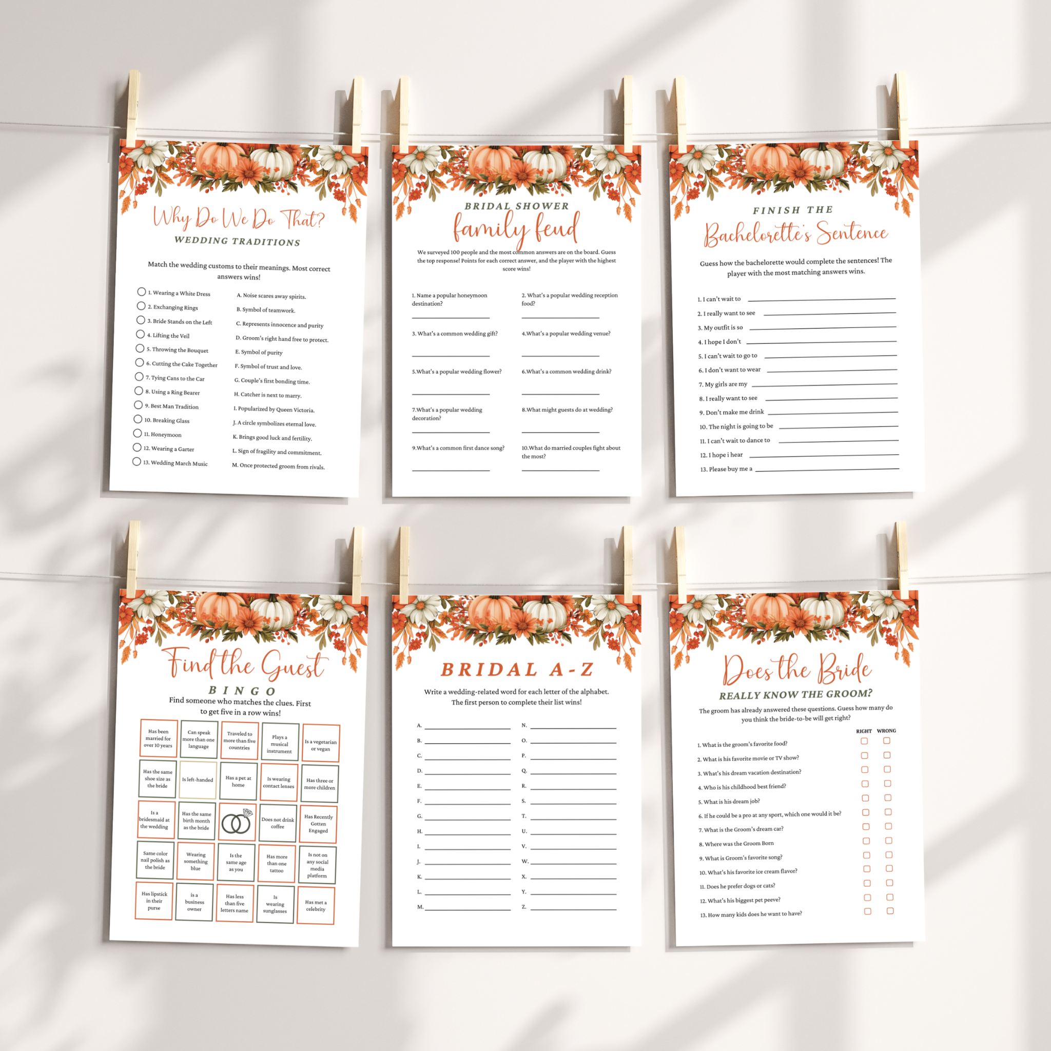 Fall Bridal Shower Games #1