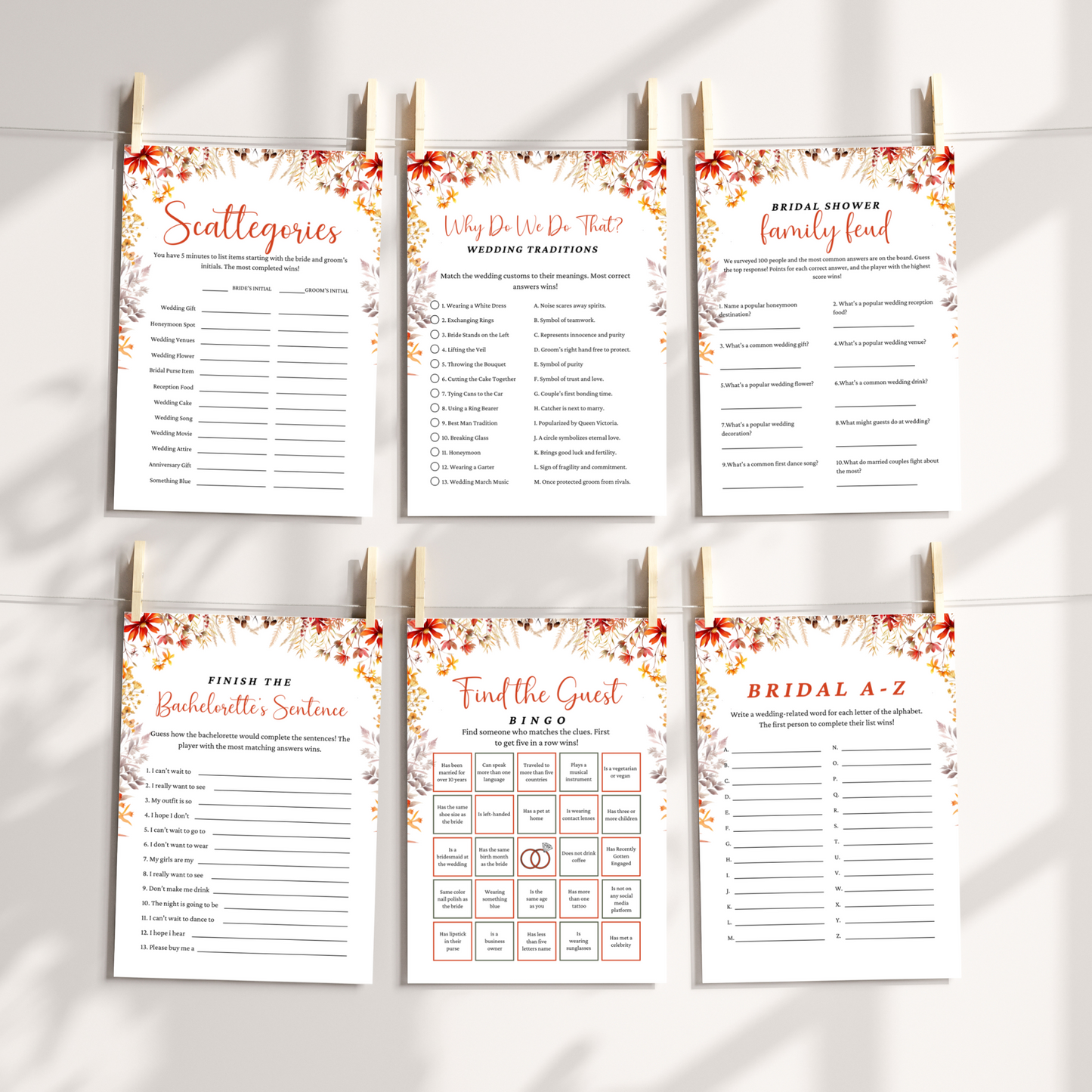 Fall Bridal Shower Games #3