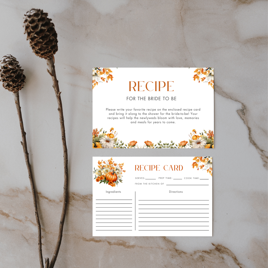 Fall Bridal Shower + Recipe Card Bundle