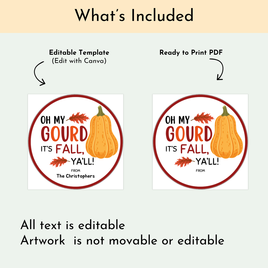 Oh My Gourd Fall Tag