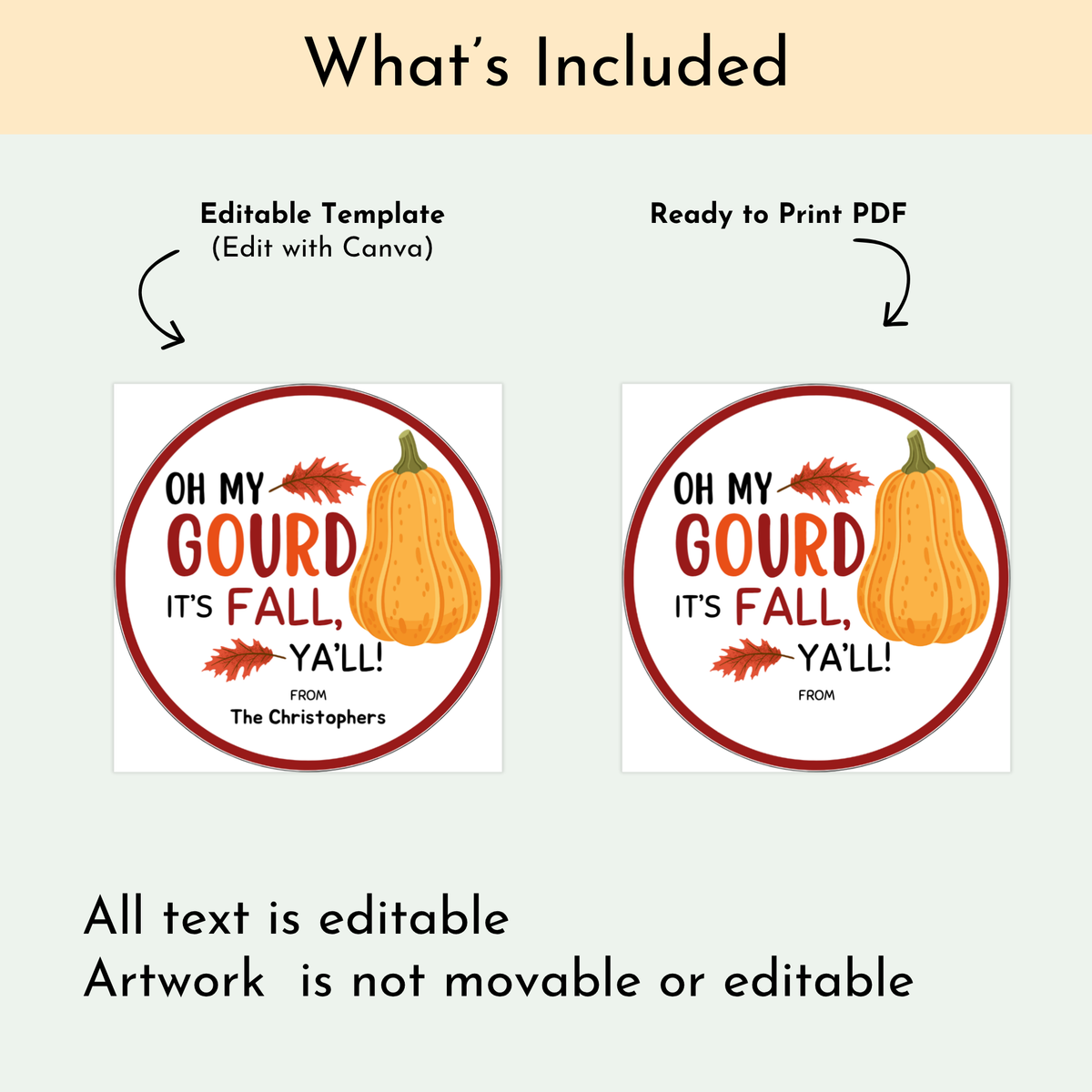 Oh My Gourd Fall Tag