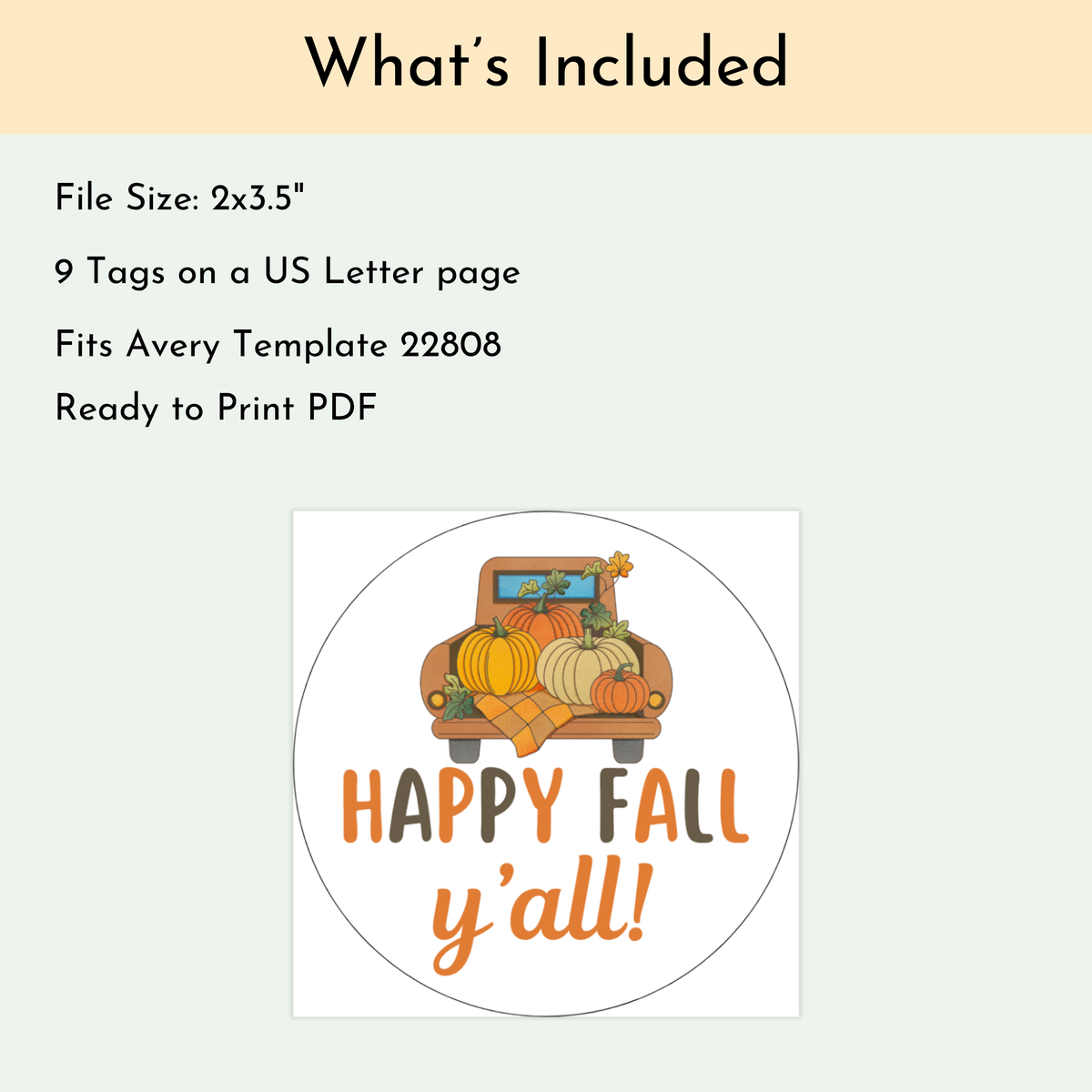 Happy Fall Tag