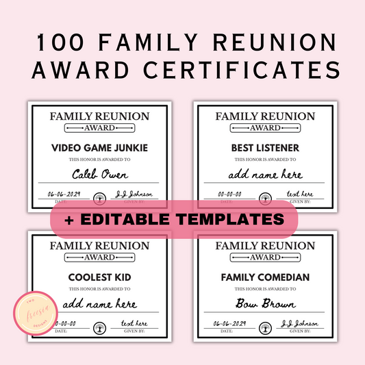 Family Reunion Award Certificate - 100 Editable Templates