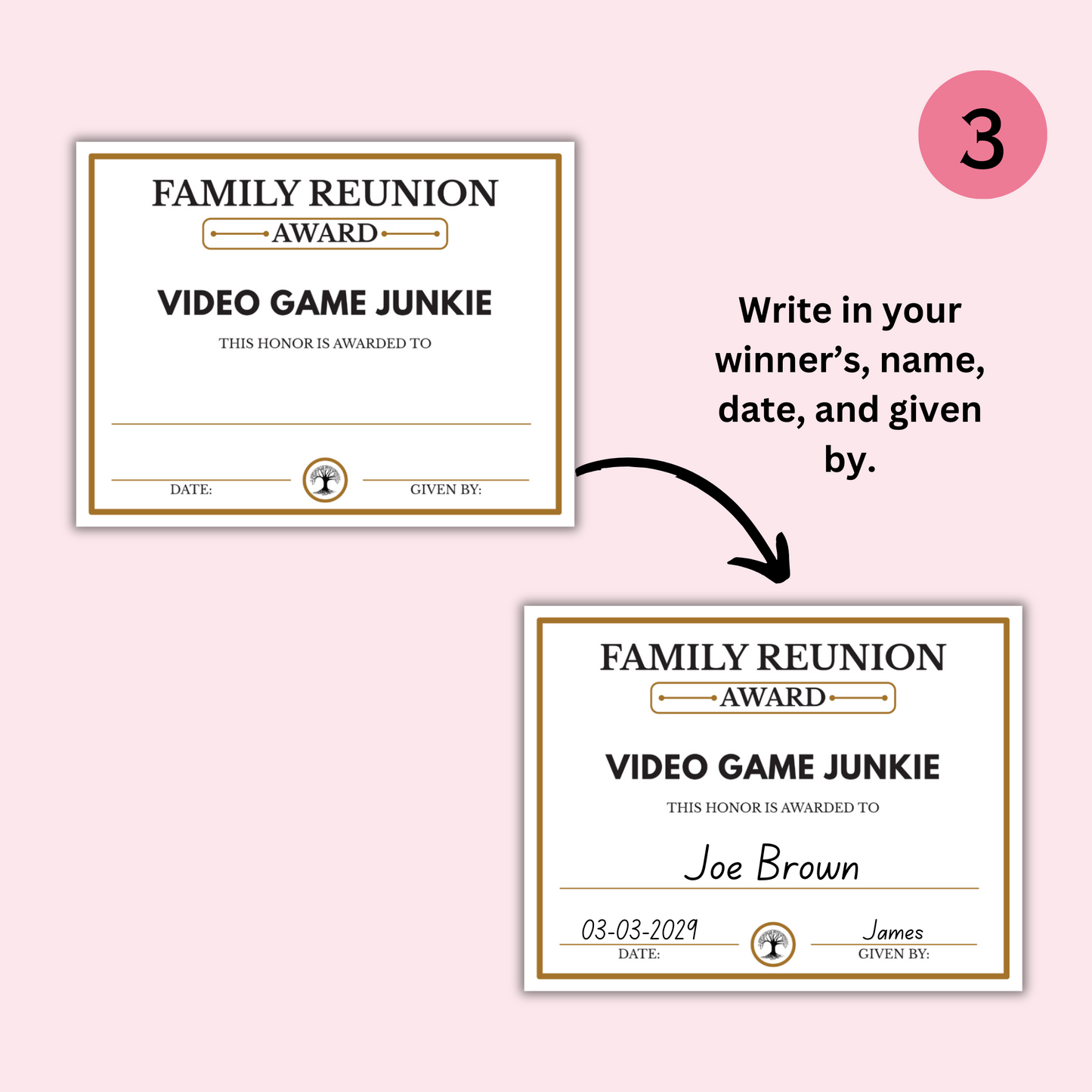 Family Reunion Award Certificates - 100 Editable Templates