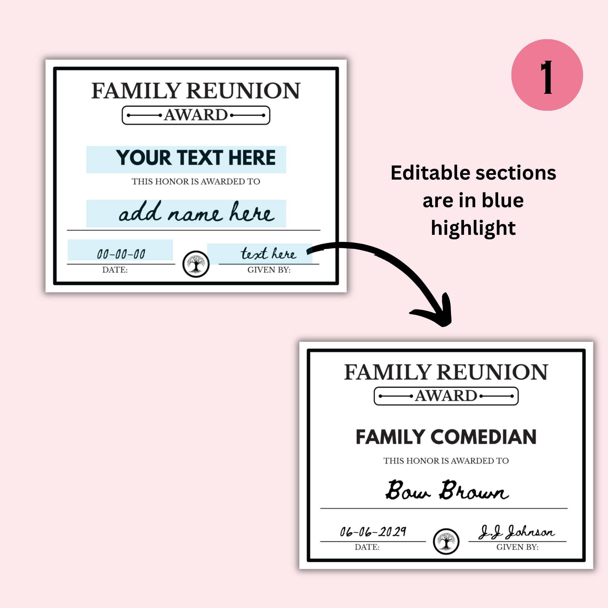 Family Reunion Award Certificate - 100 Editable Templates