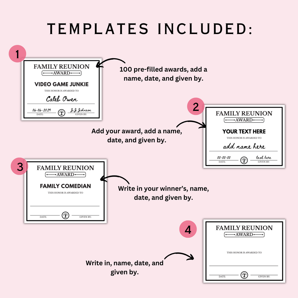 Family Reunion Award Certificate - 100 Editable Templates
