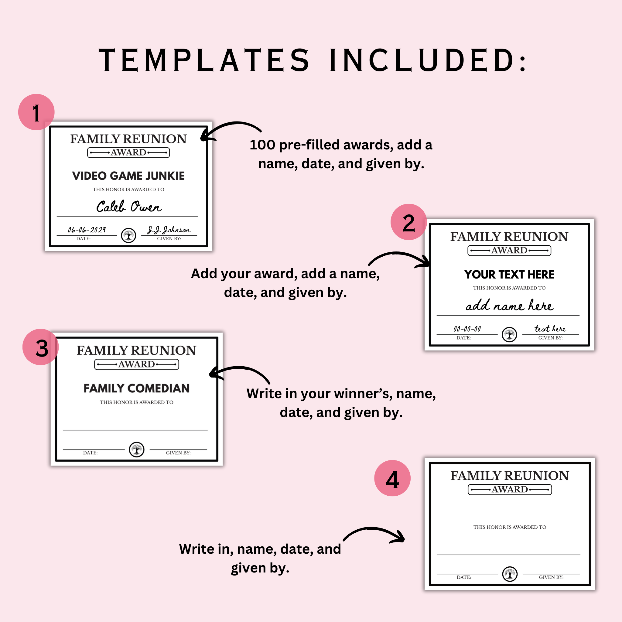 Family Reunion Award Certificate - 100 Editable Templates