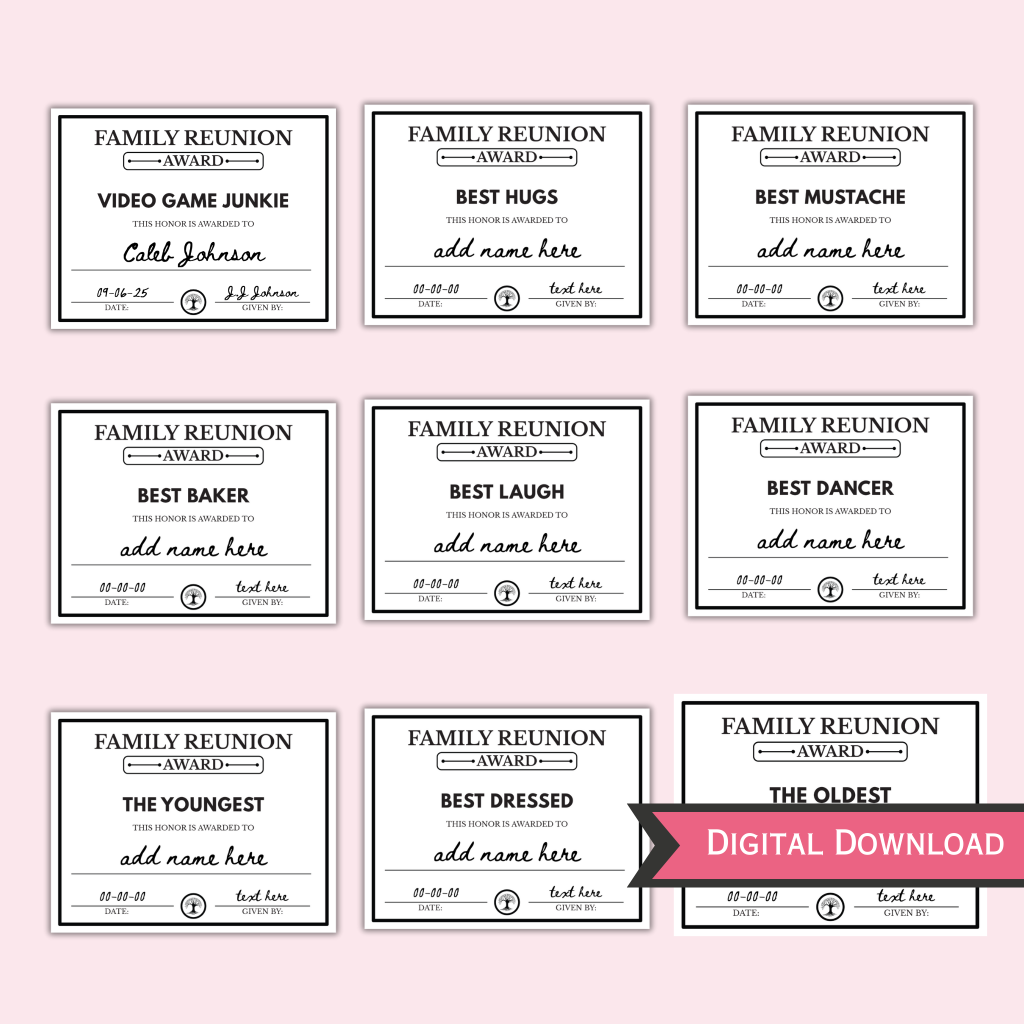 Family Reunion Award Certificate - 100 Editable Templates