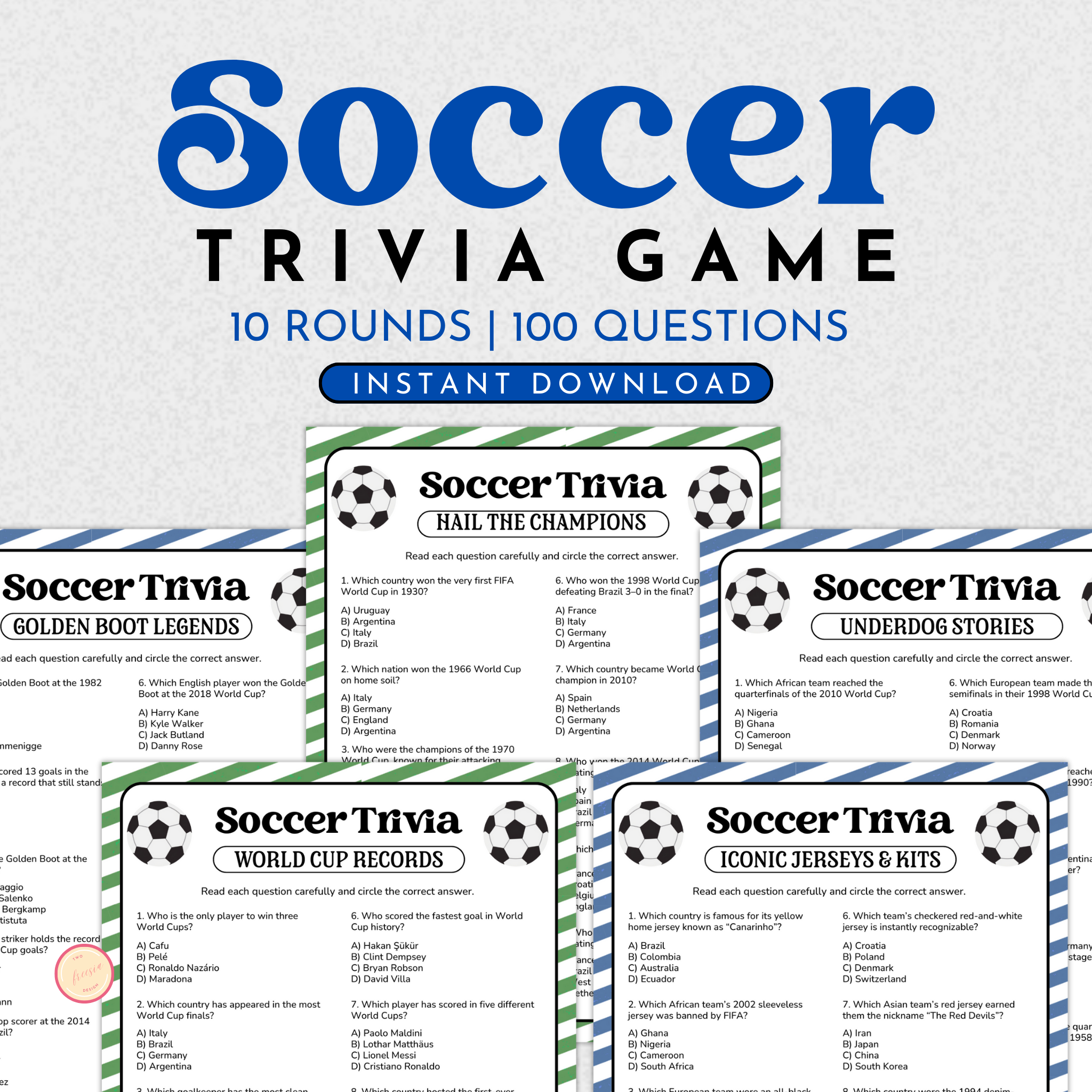 Soccer Trivia Game Bundle
