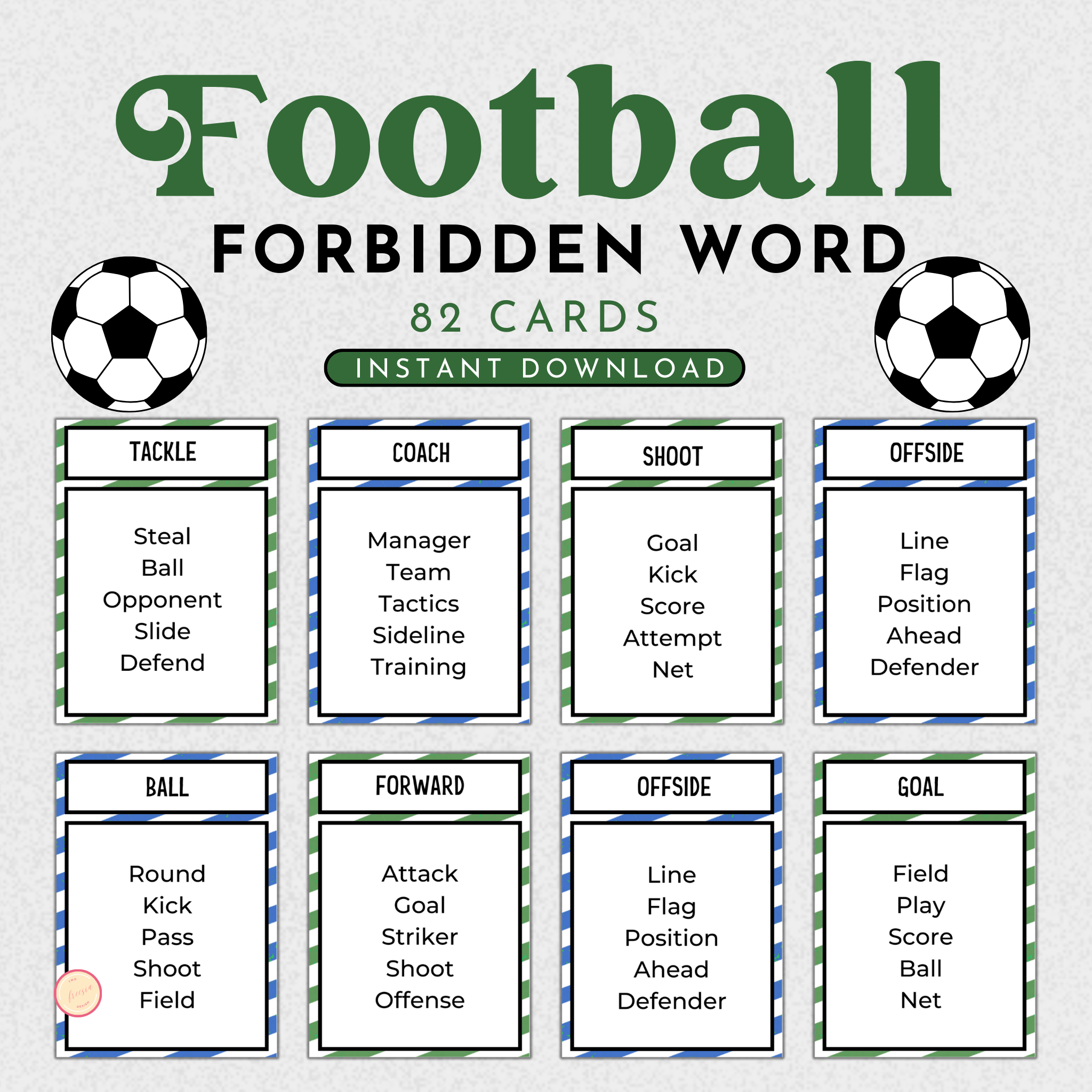 Football (Soccer) Forbidden Word Game