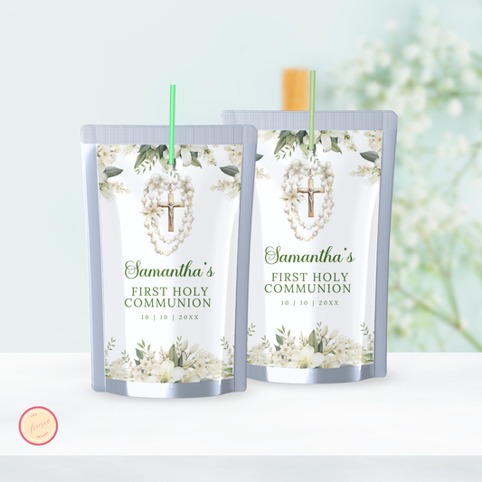 1st Holy Communion Juice Label - Green