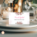 Pink Floral Place Card Template