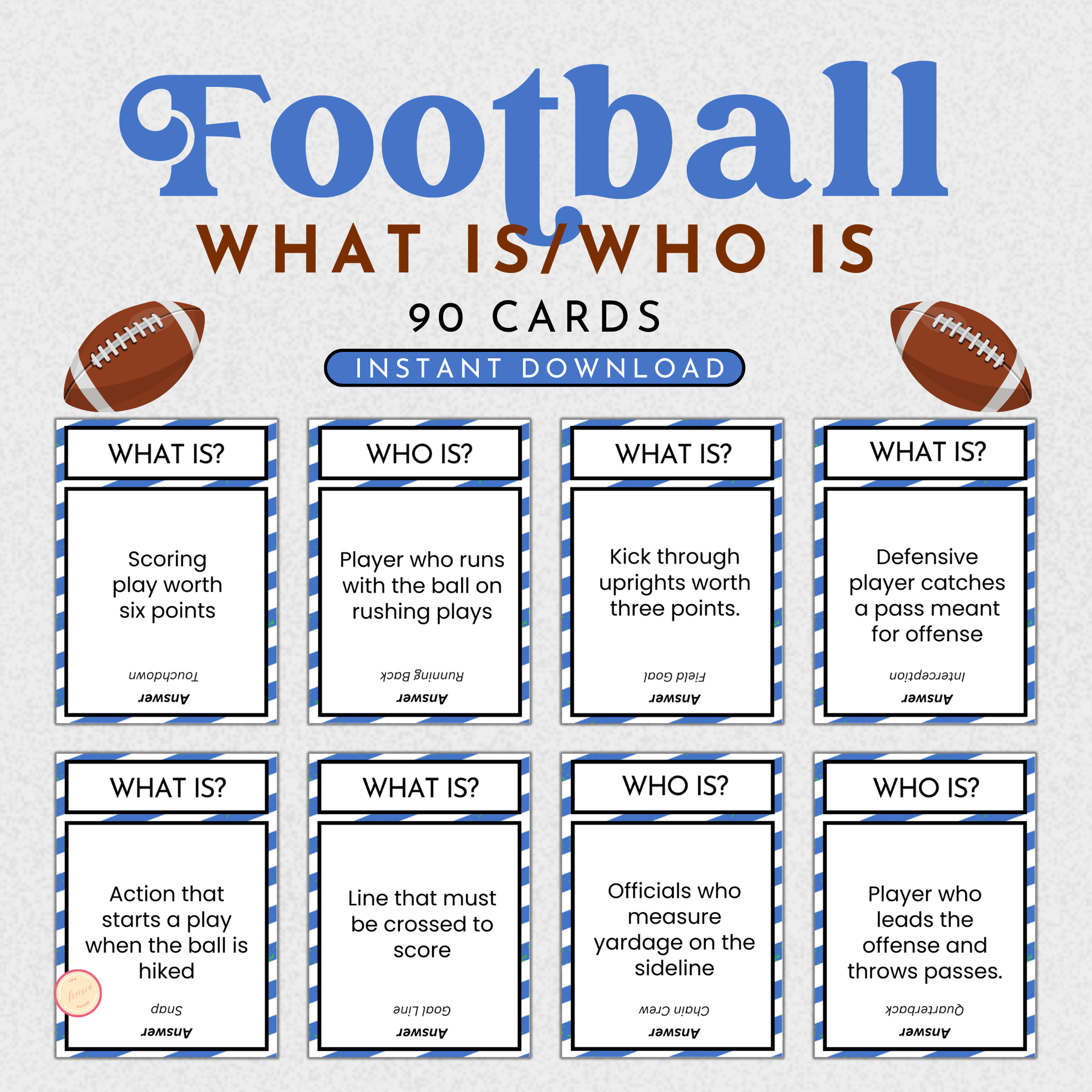 Football Who is/What is Trivia Game