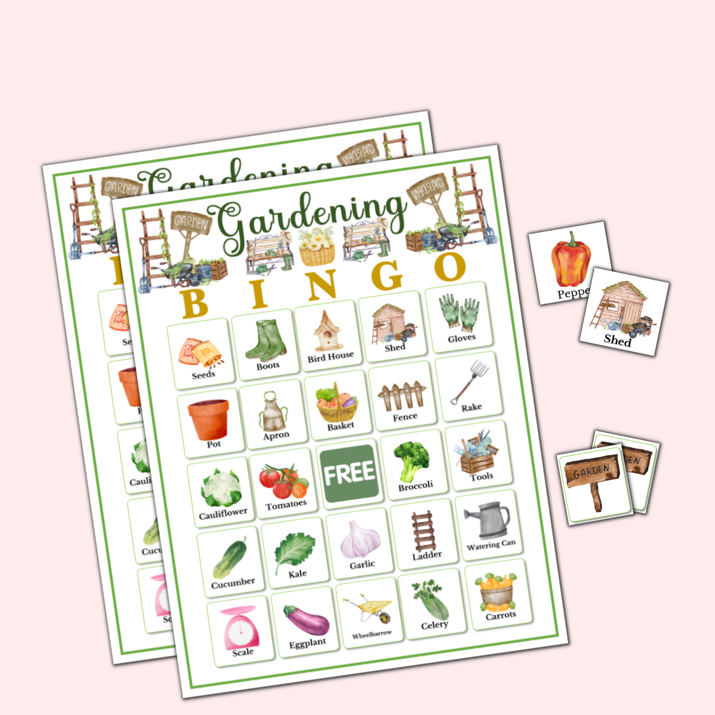 Gardening Bingo - 30 Printable Cards