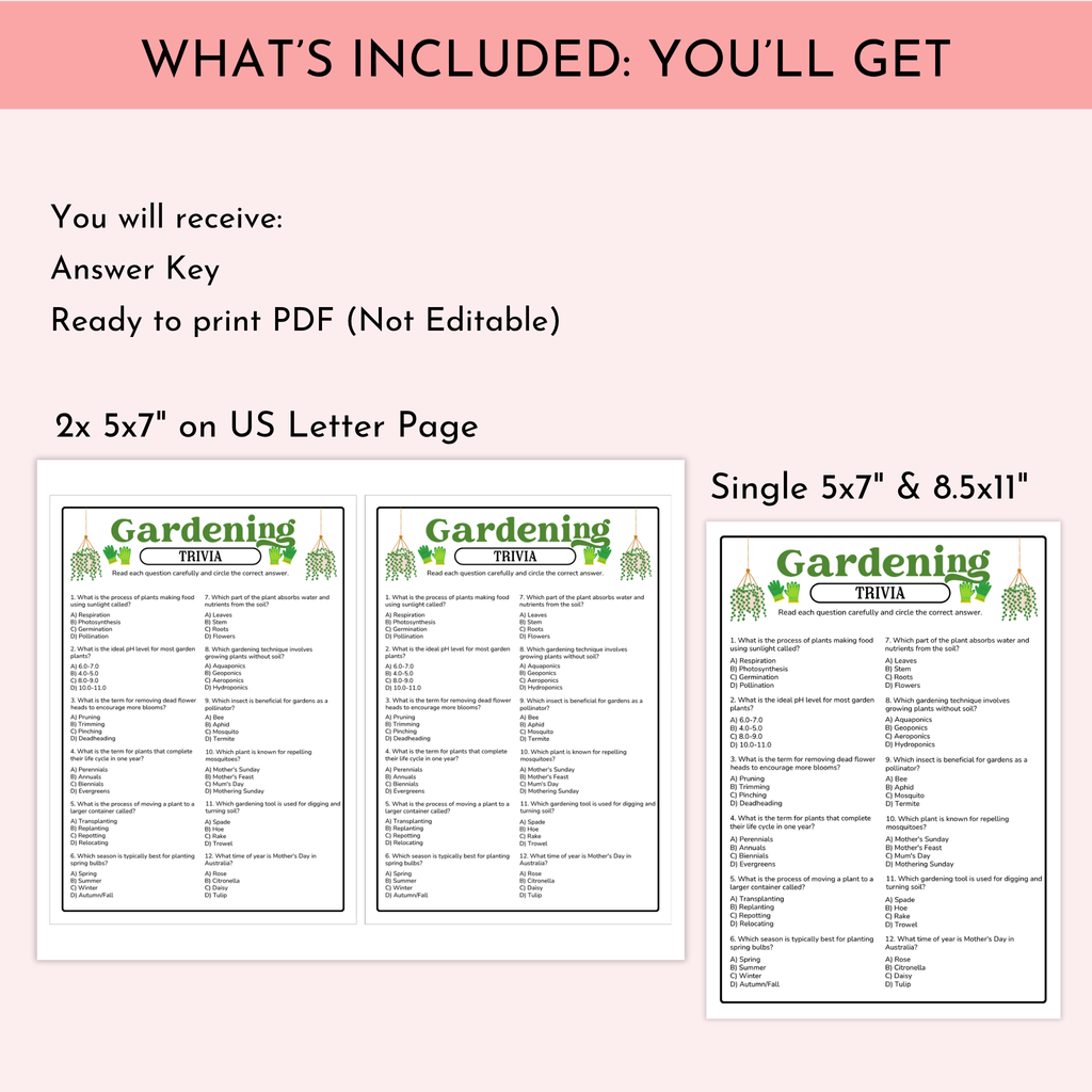 Gardening Trivia Game