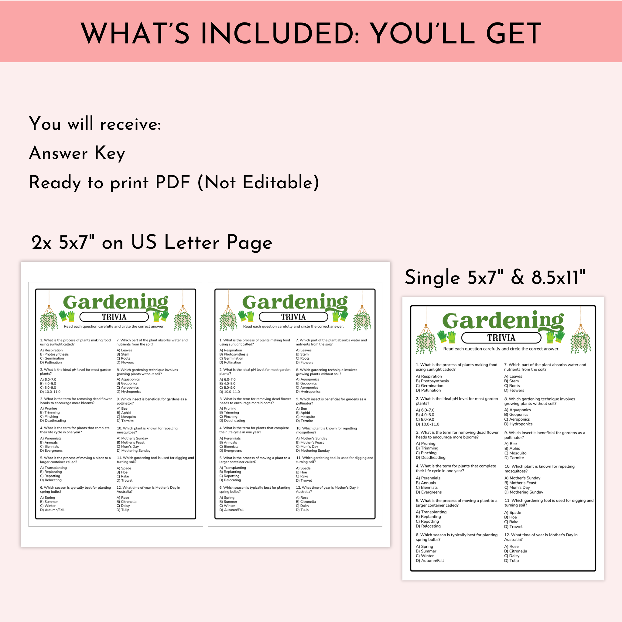 Gardening Trivia Game
