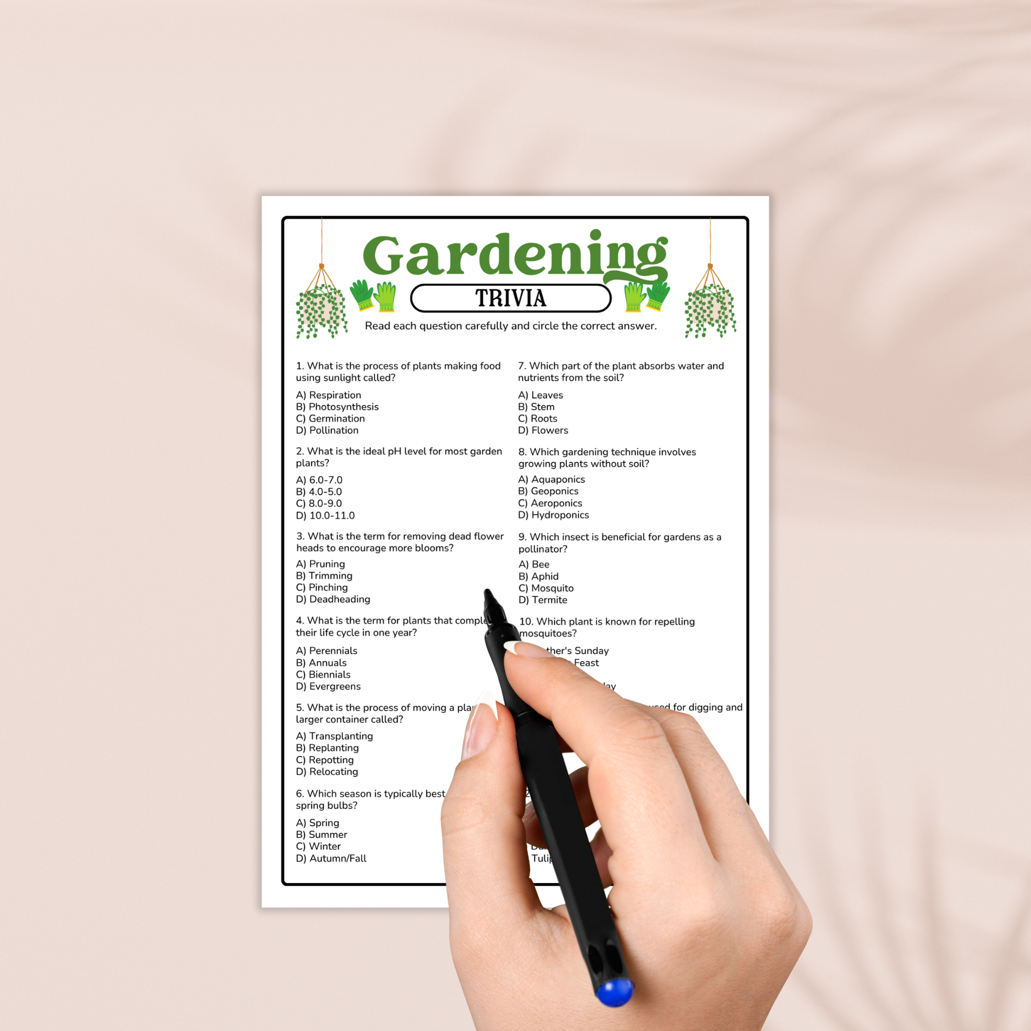 Gardening Trivia Game