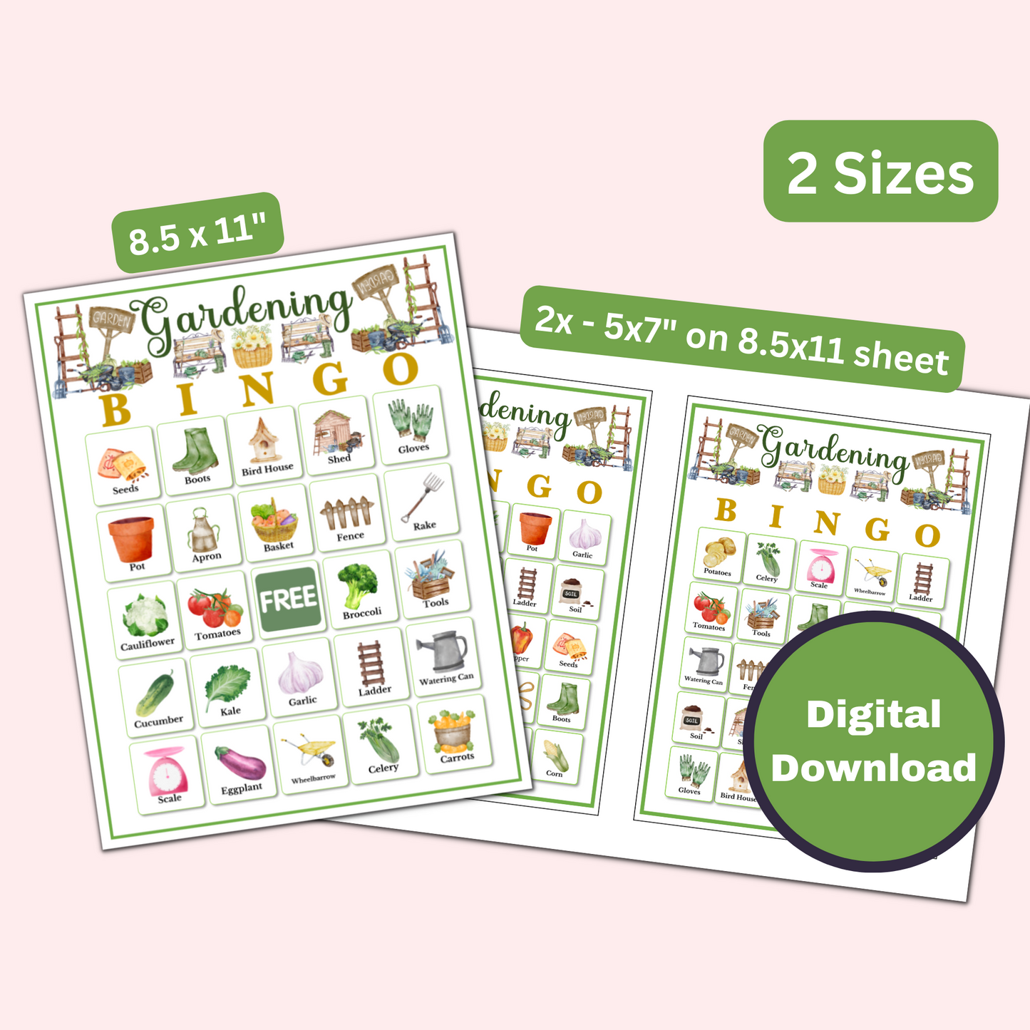 Gardening Bingo - 30 Printable Cards