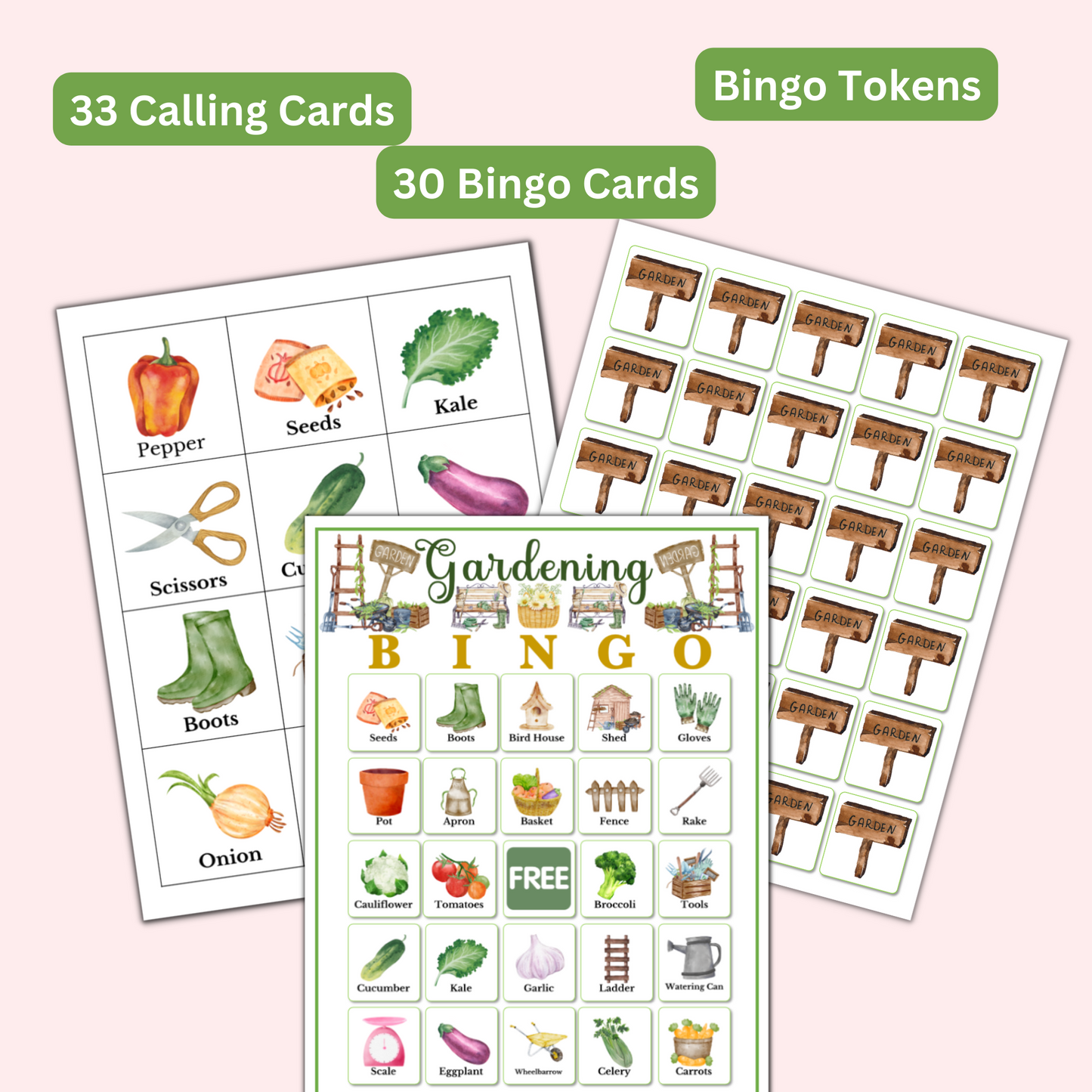 Gardening Bingo - 30 Printable Cards