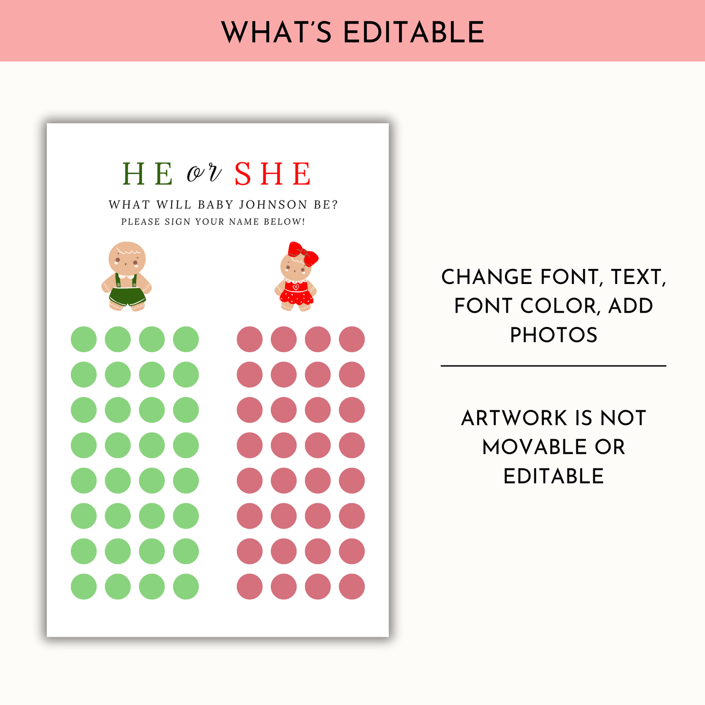 What's Baking Gender Reveal Voting Sign Template