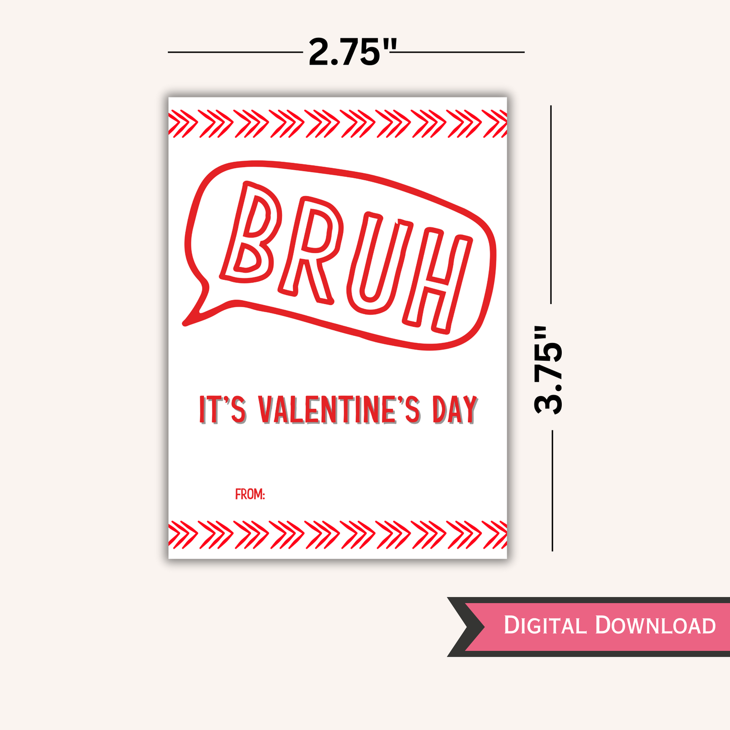 Bruh It's Valentine's Day Card