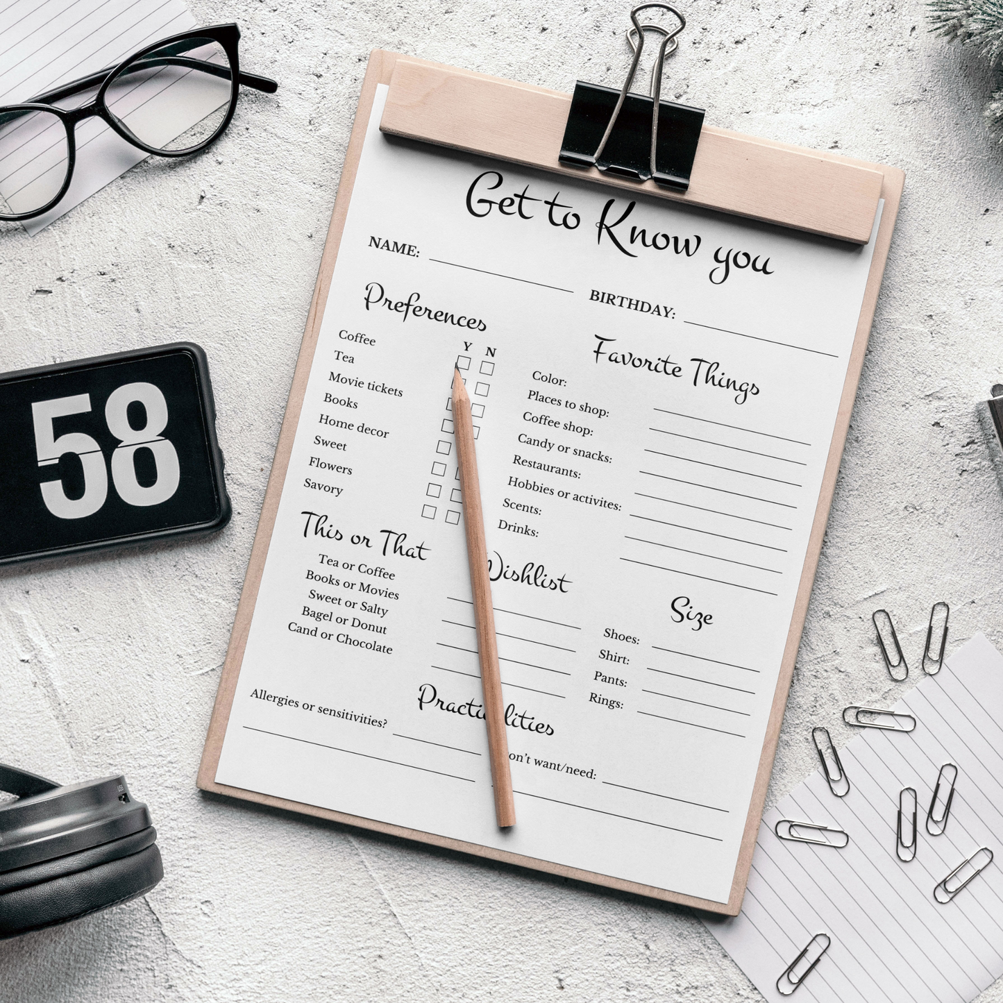 Editable Get to Know You Questionnaire Template