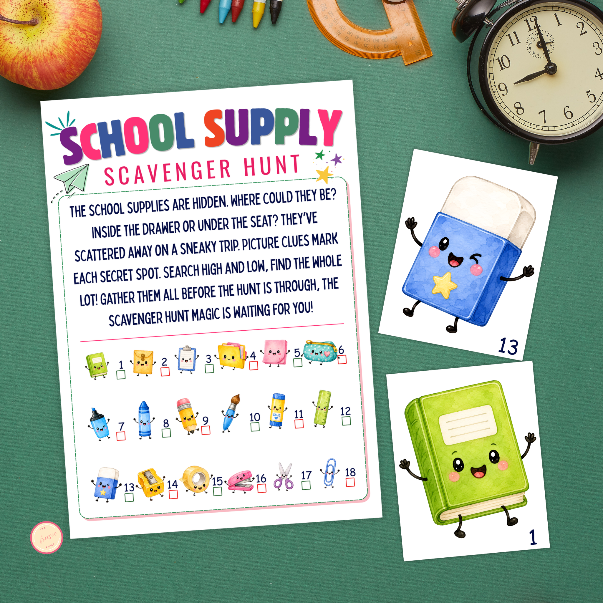 School Supplies Scavenger Hunt
