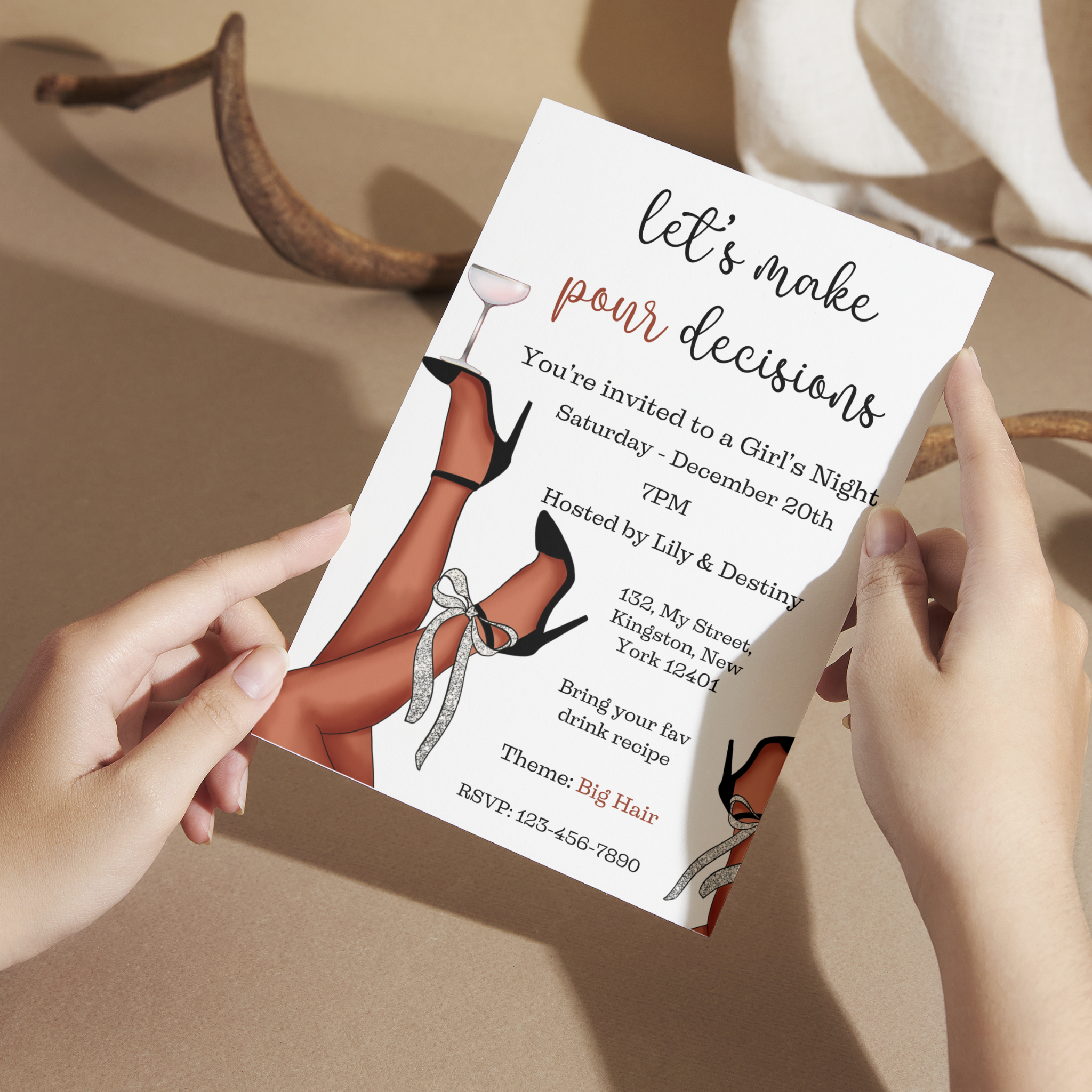 Let's Make Pour Decisions Invitation